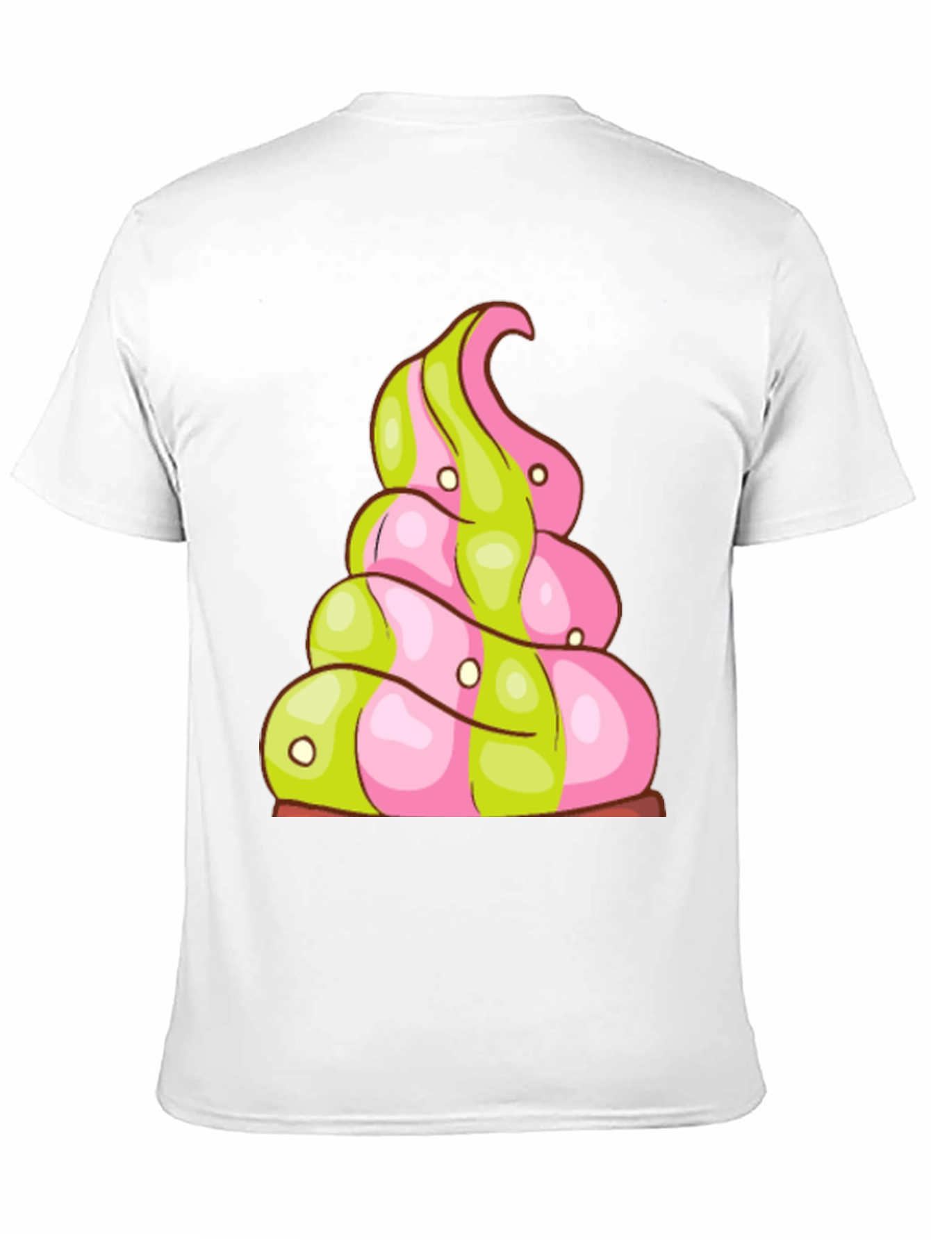 Novelty Treat T-Shirt: Pink and Green Swirl Design