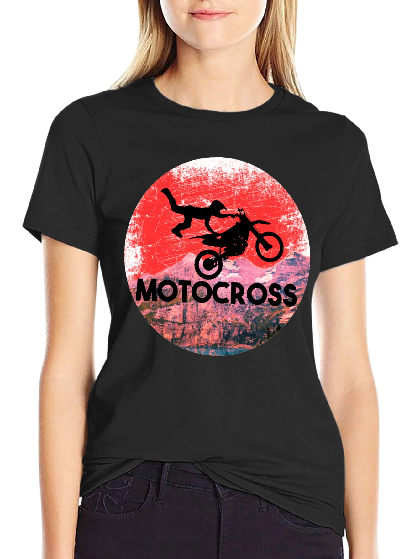 Motocross Rider Graphic T-Shirt - Black