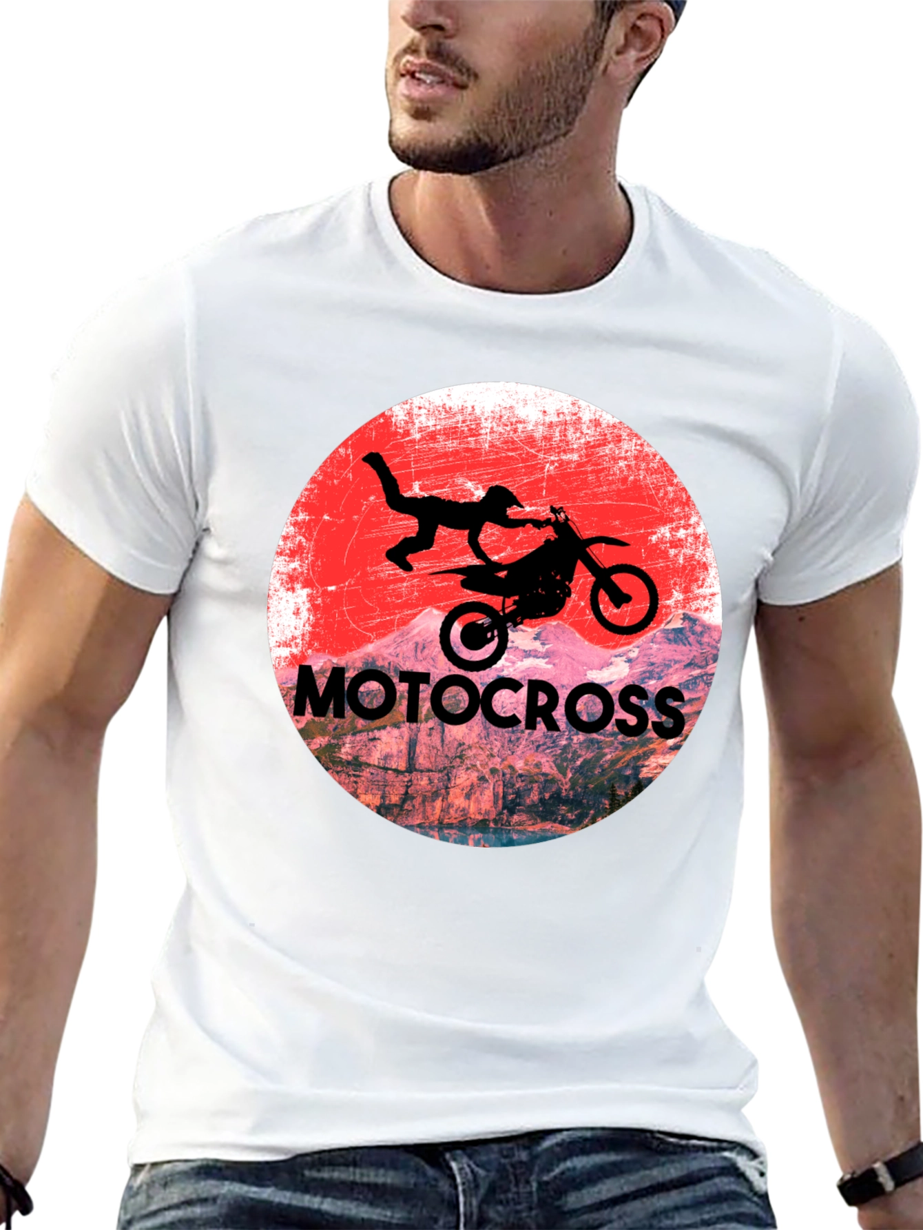 Motocross Rider Graphic T-Shirt - Black