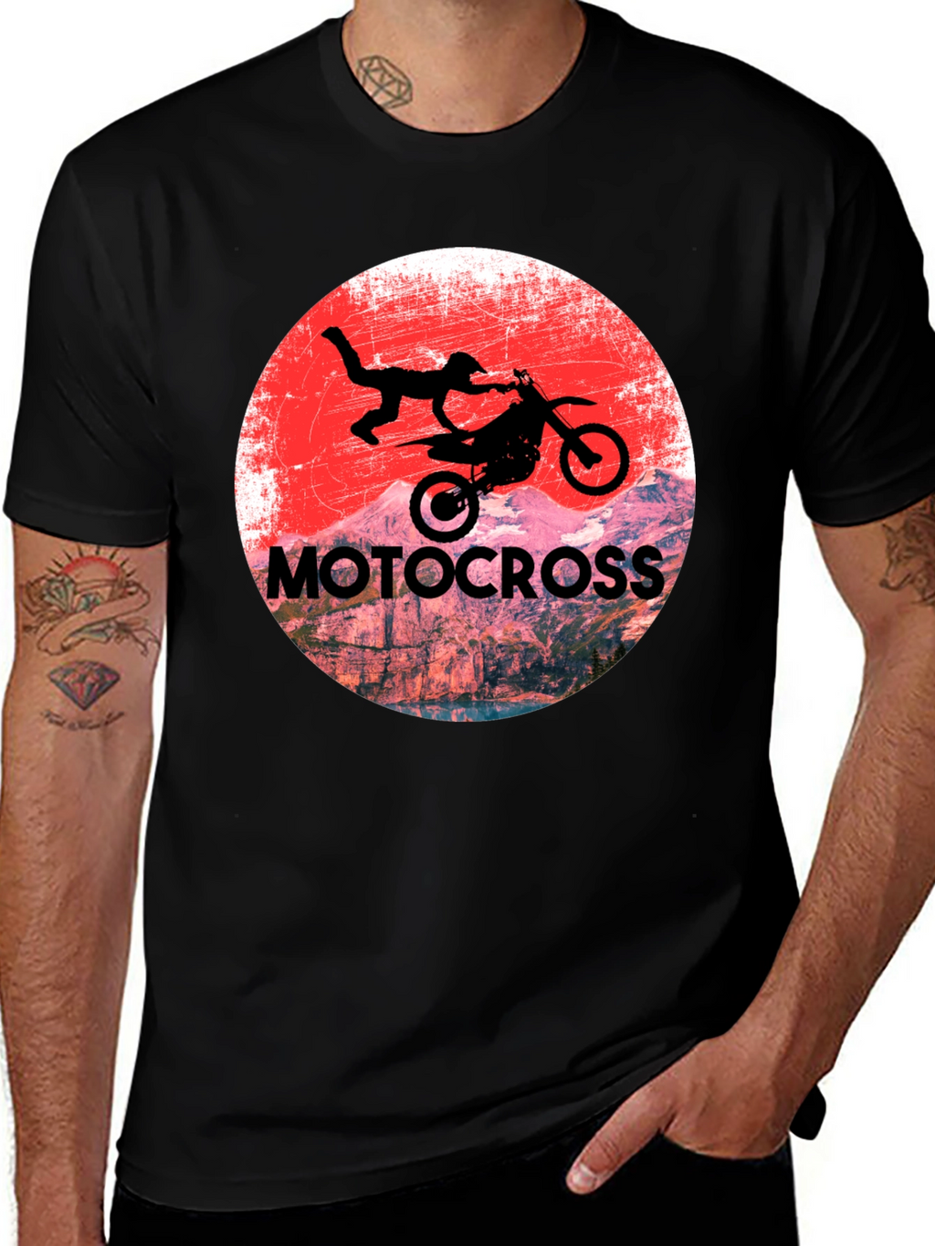 Motocross Rider Graphic T-Shirt - Black