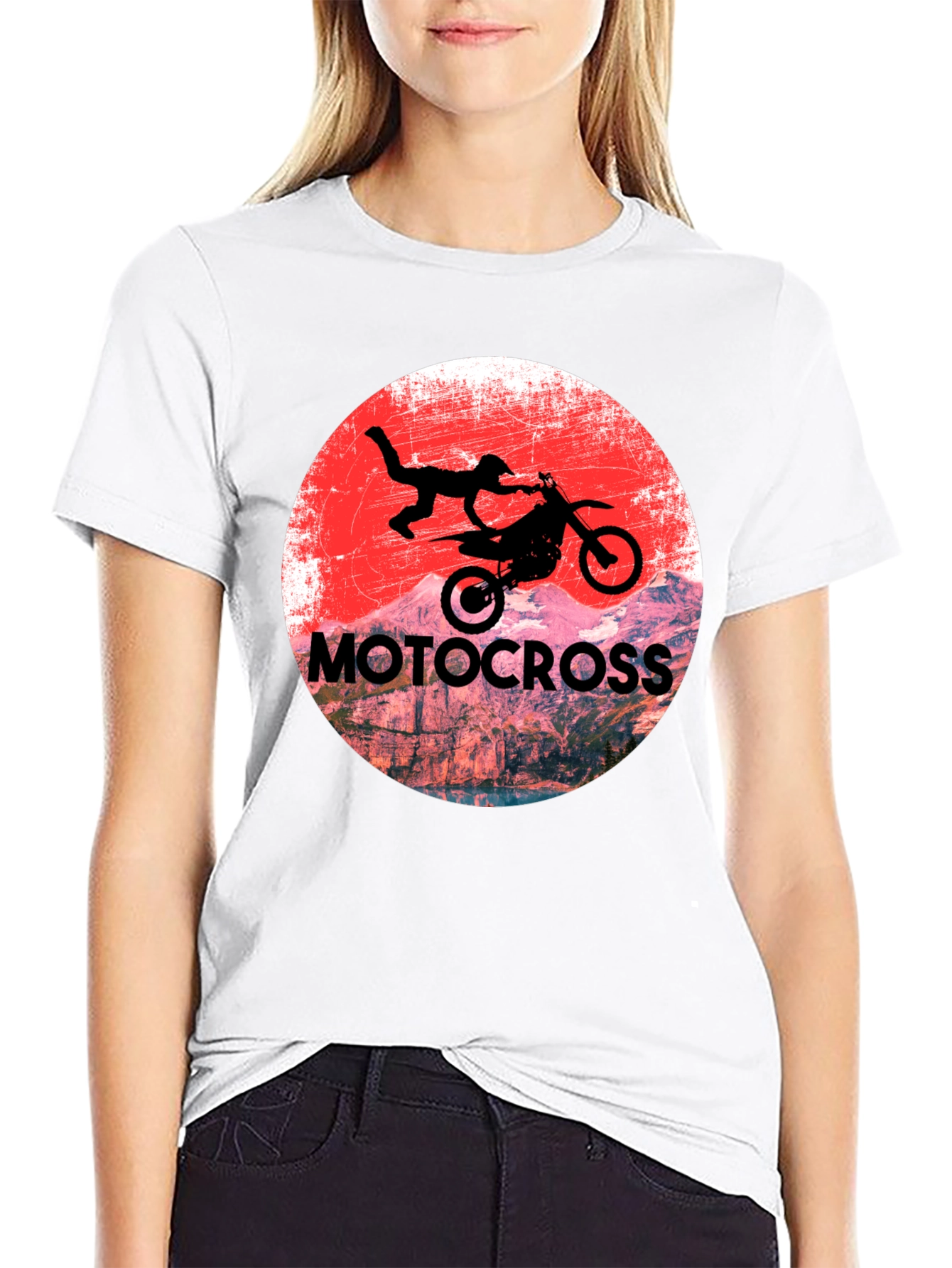 Motocross Rider Graphic T-Shirt - Black