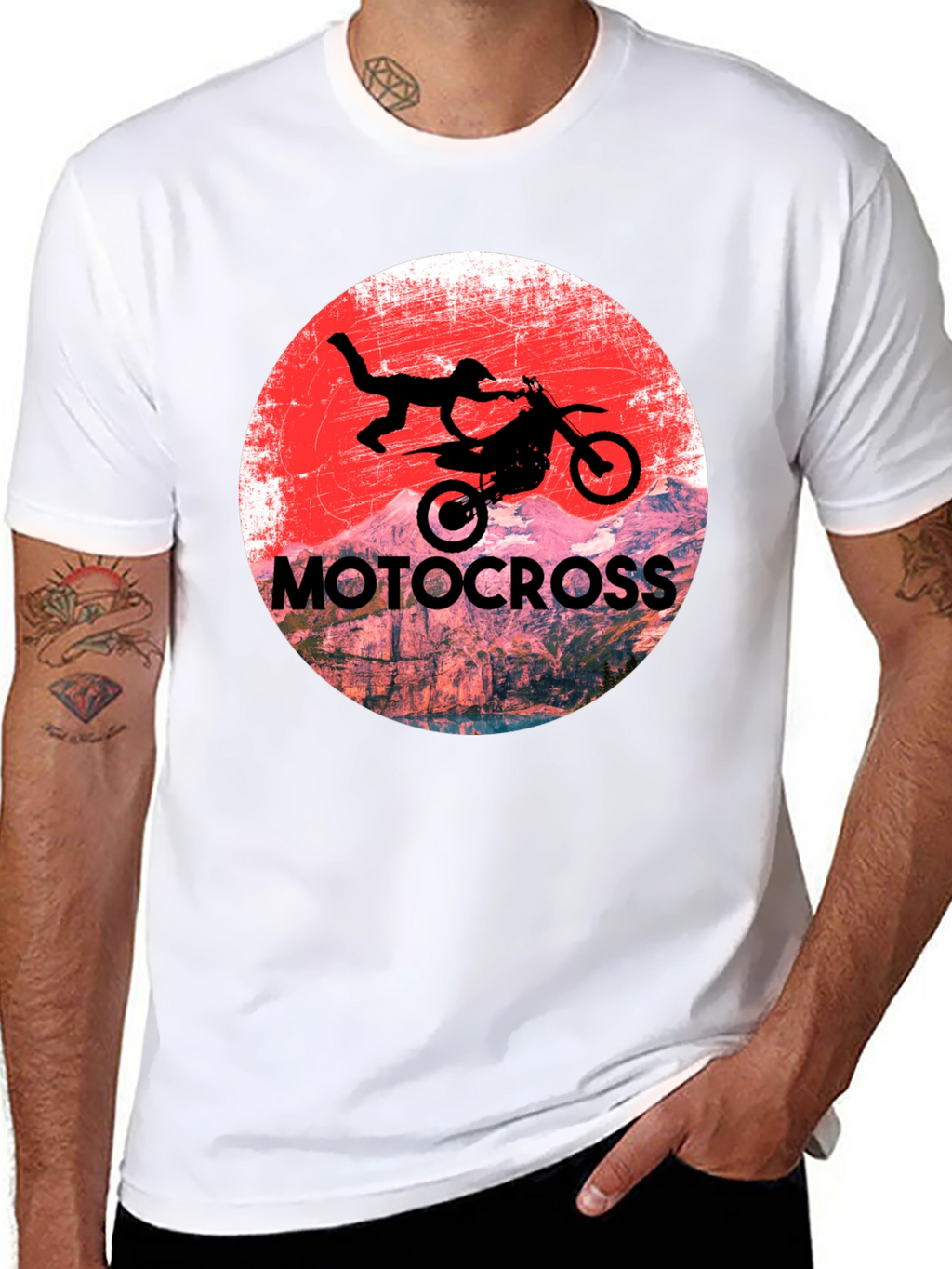 Motocross Rider Graphic T-Shirt - Black