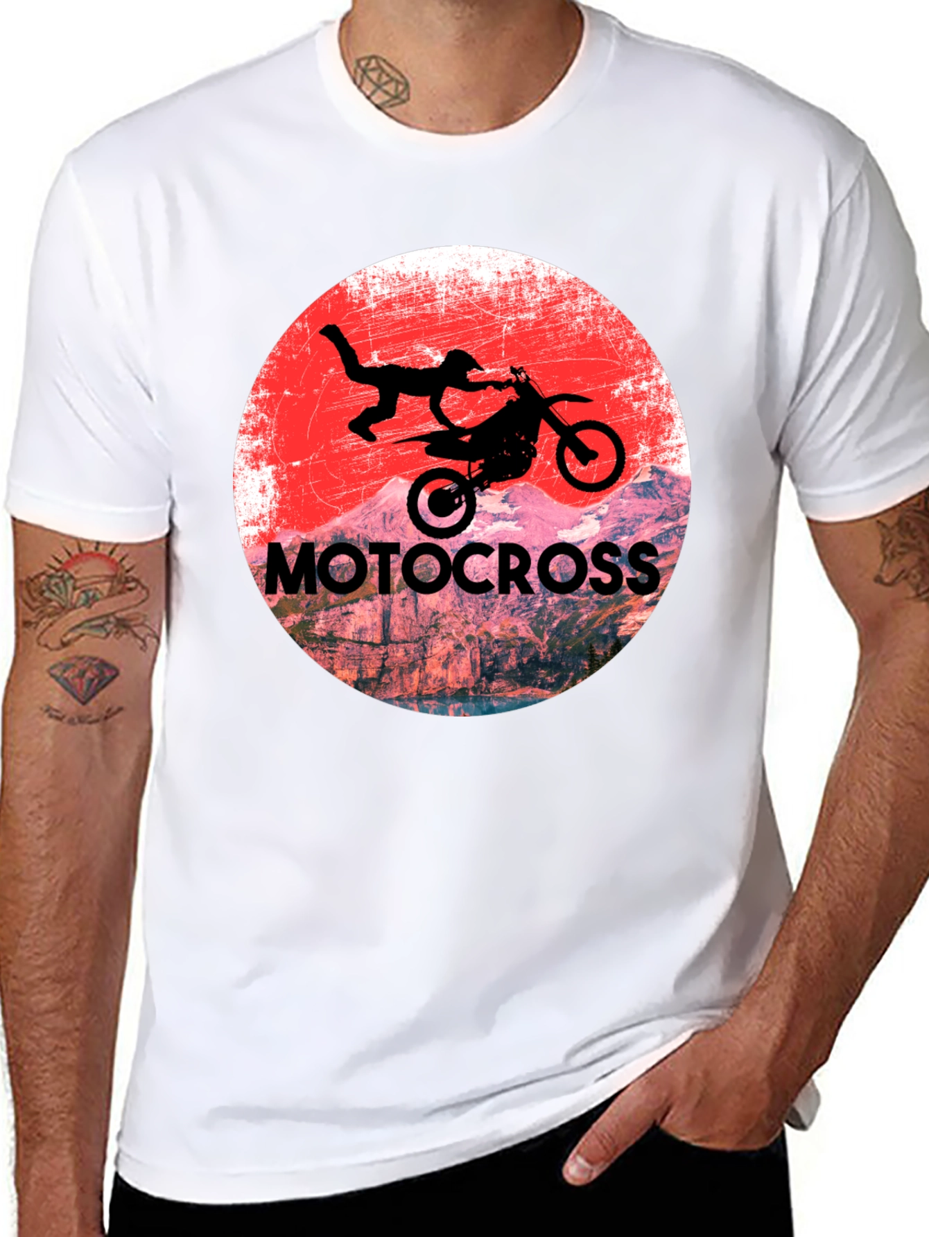 Motocross Rider Graphic T-Shirt - Black