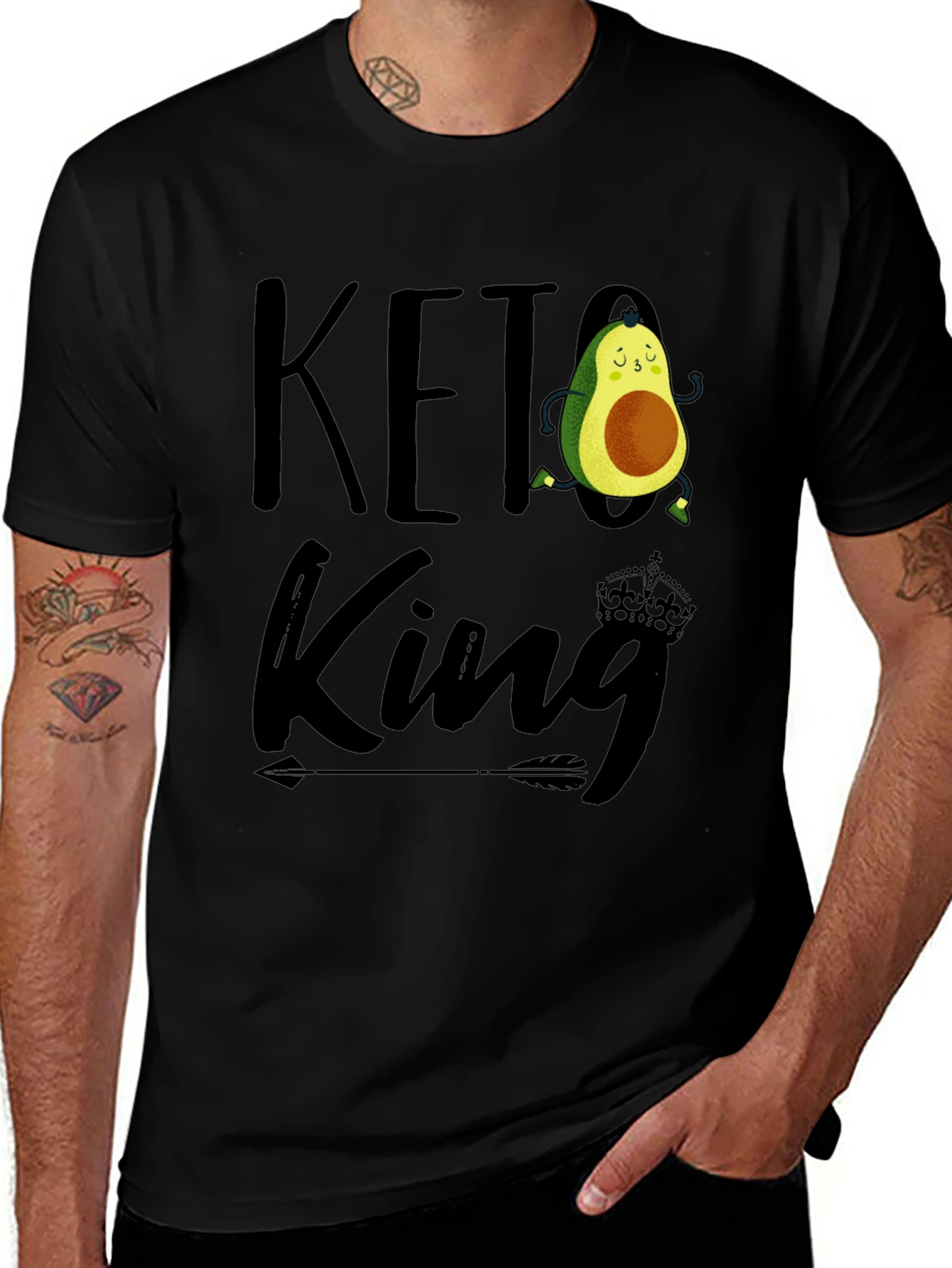 Keto King Avocado Graphic Tee - Black
