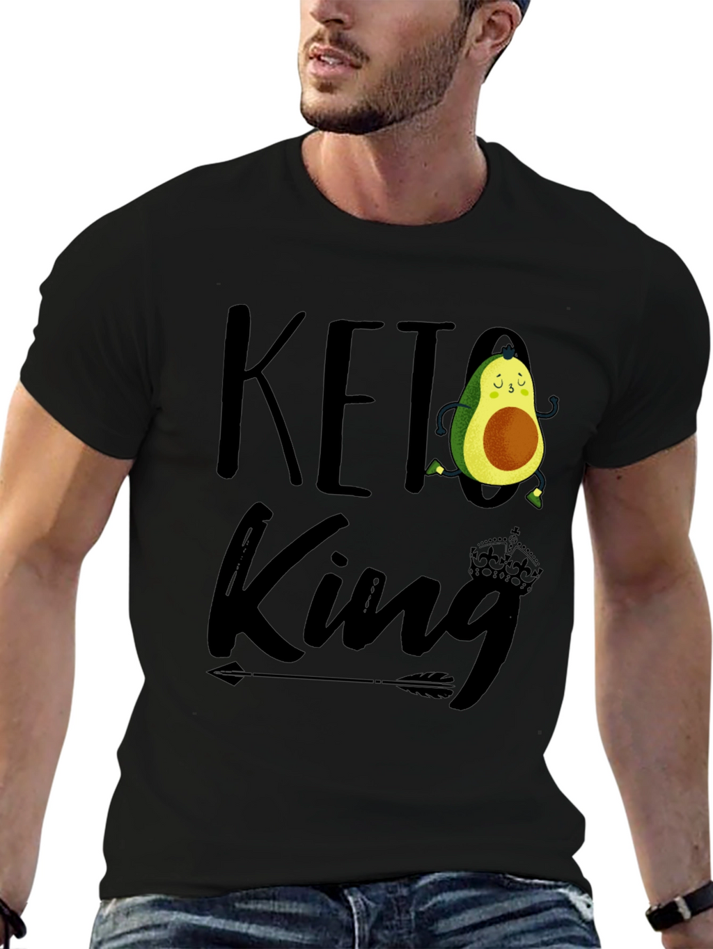 Keto King Avocado Graphic Tee - Black