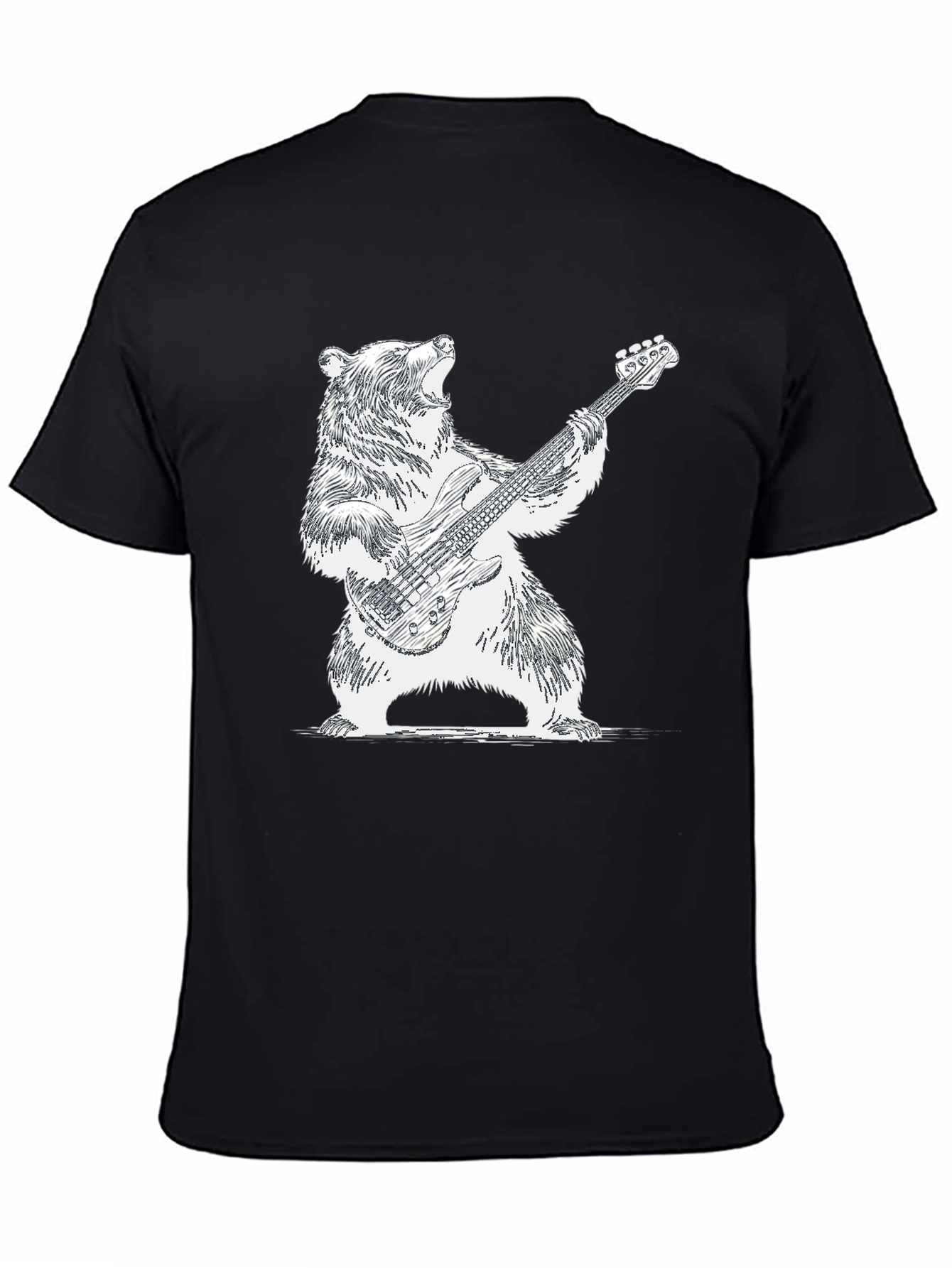Bear Playing Guitar Graphic Tee