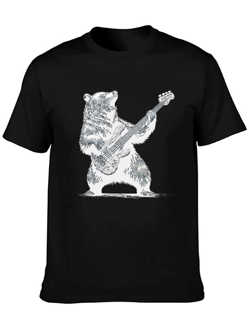 Bear Playing Guitar Graphic Tee