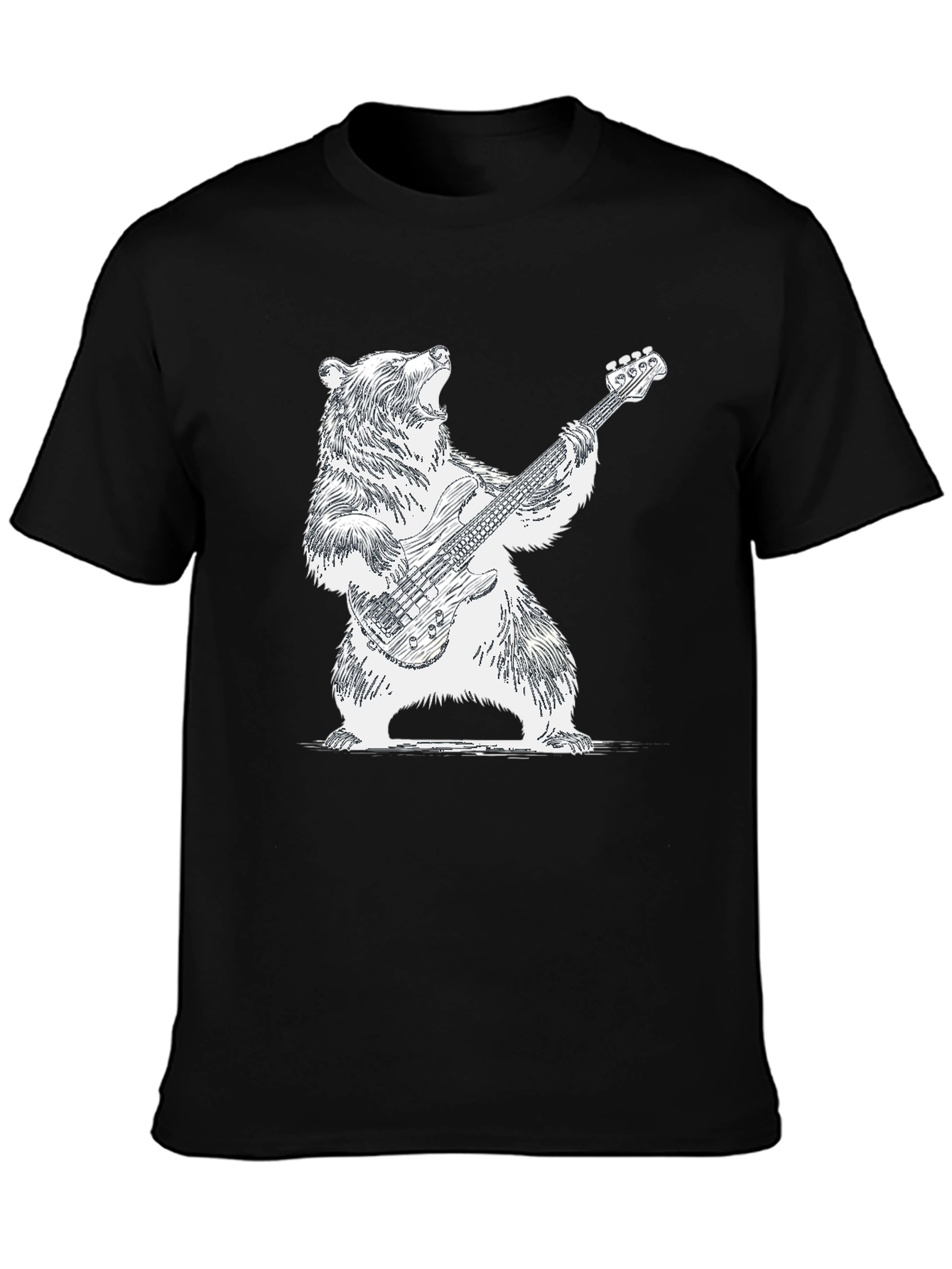 Bear Playing Guitar Graphic Tee