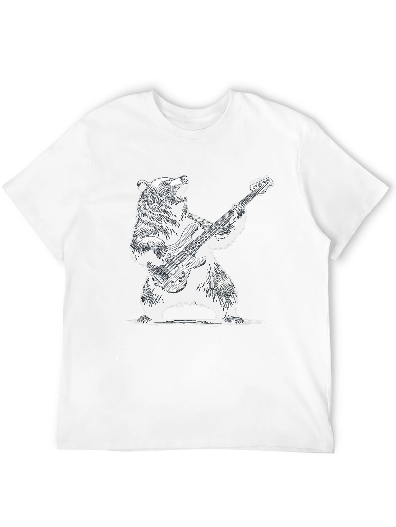 Bear Playing Guitar Graphic Tee