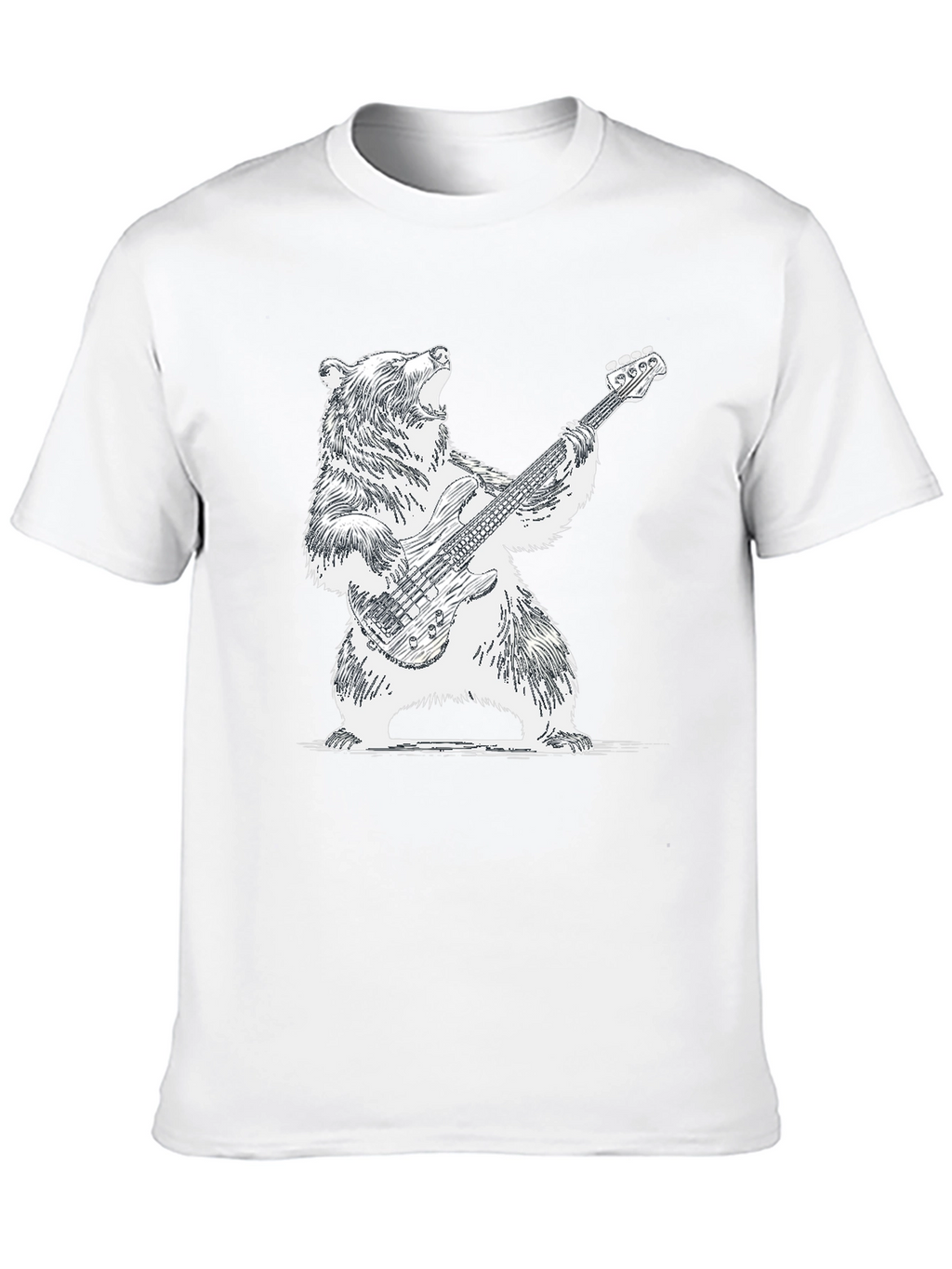 Bear Playing Guitar Graphic Tee