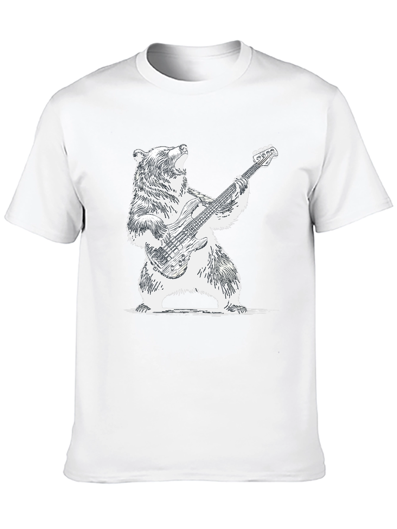Bear Playing Guitar Graphic Tee