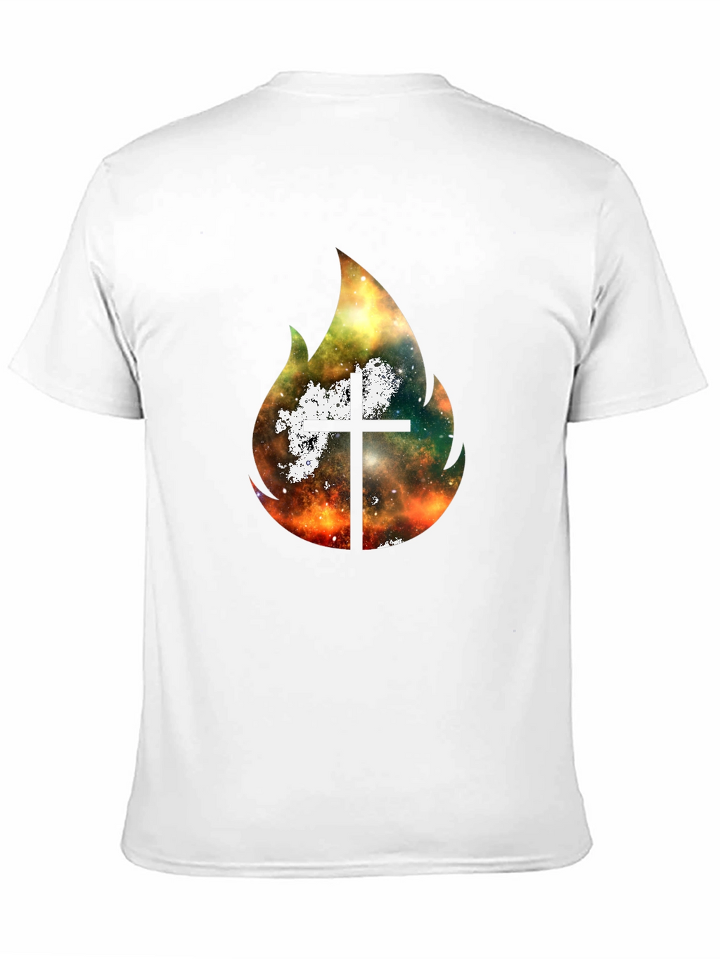 Celestial Cross Flame Graphic T-Shirt