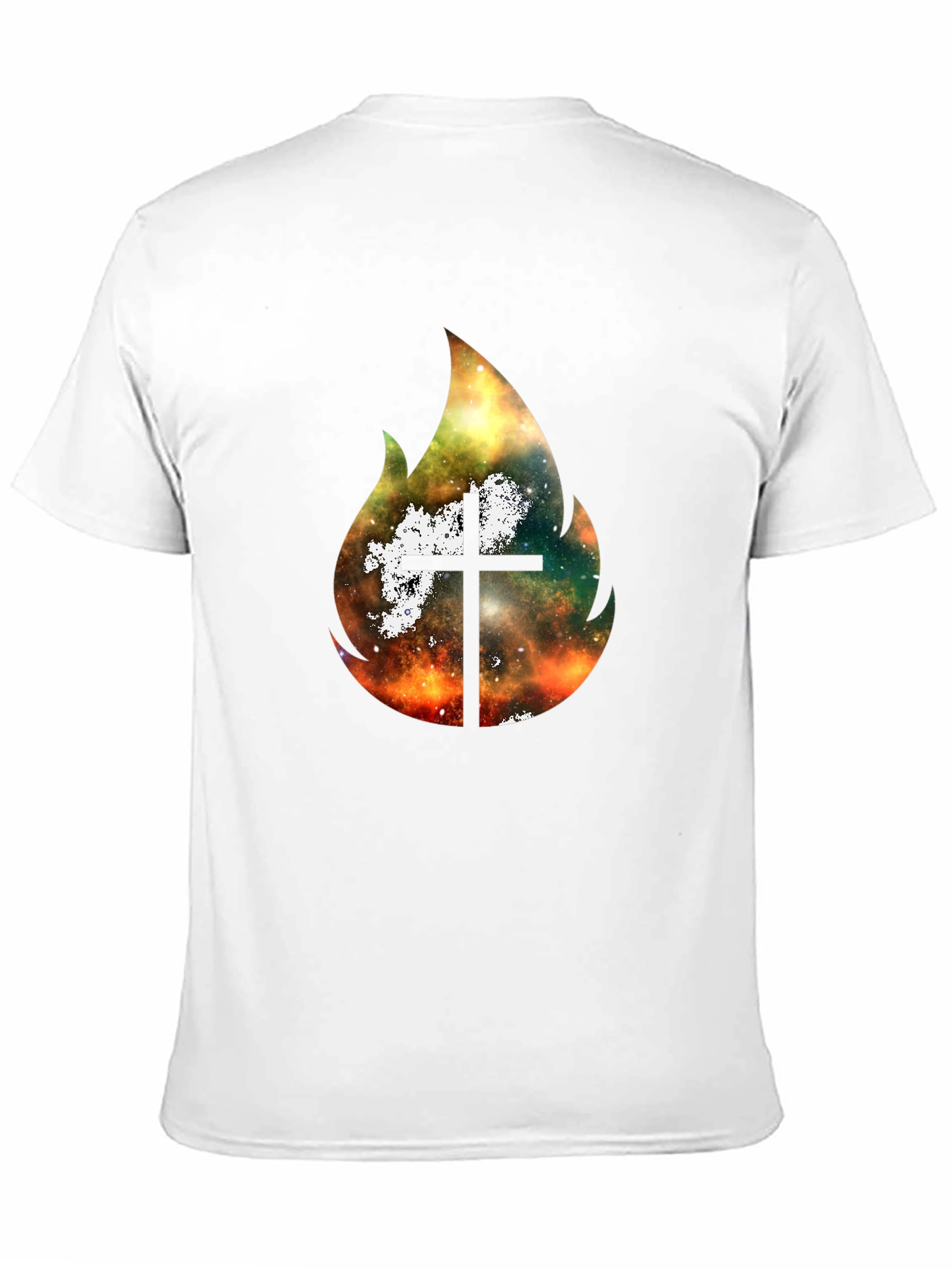Celestial Cross Flame Graphic T-Shirt