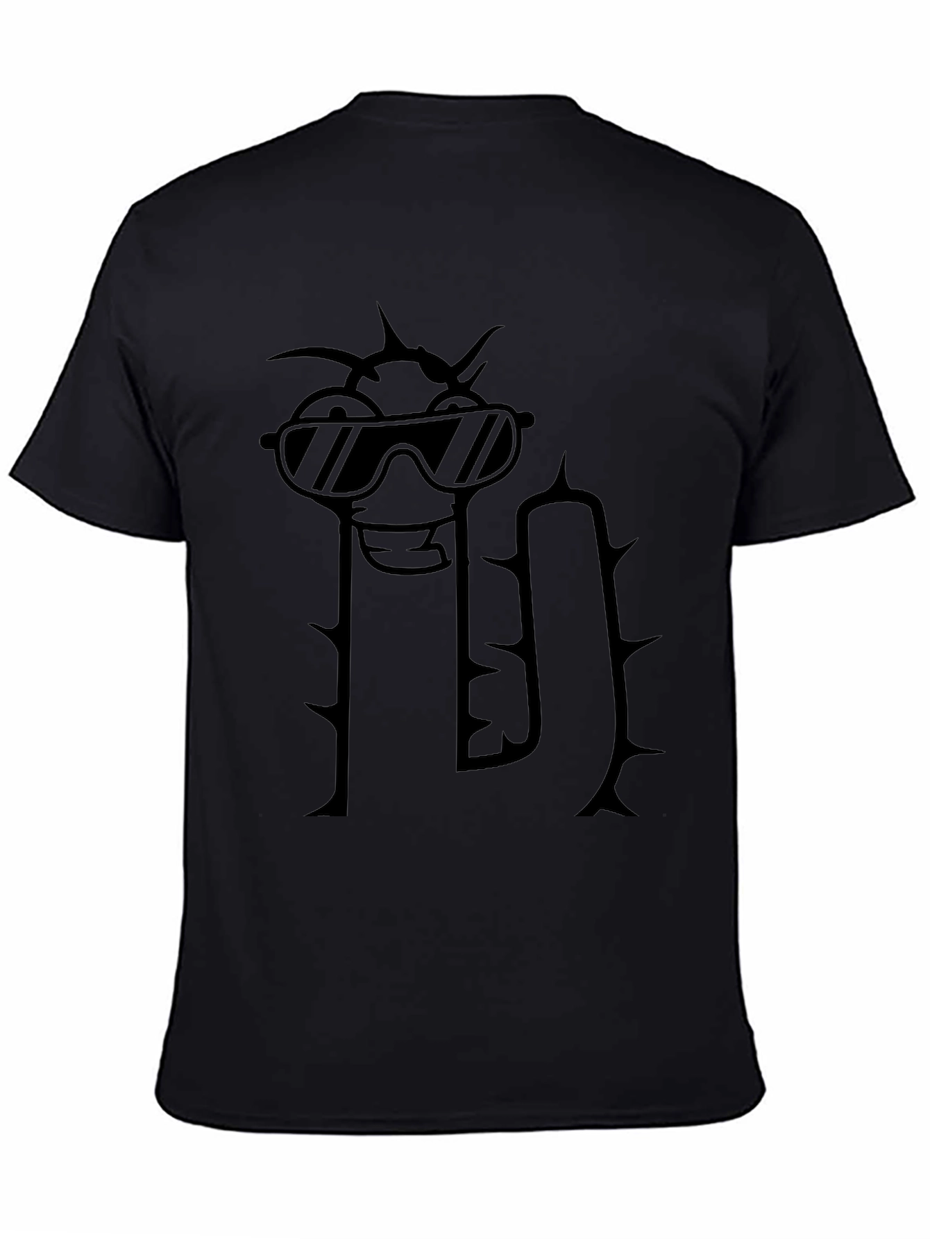 Cool Cactus Graphic Tee - Black Cotton T-Shirt