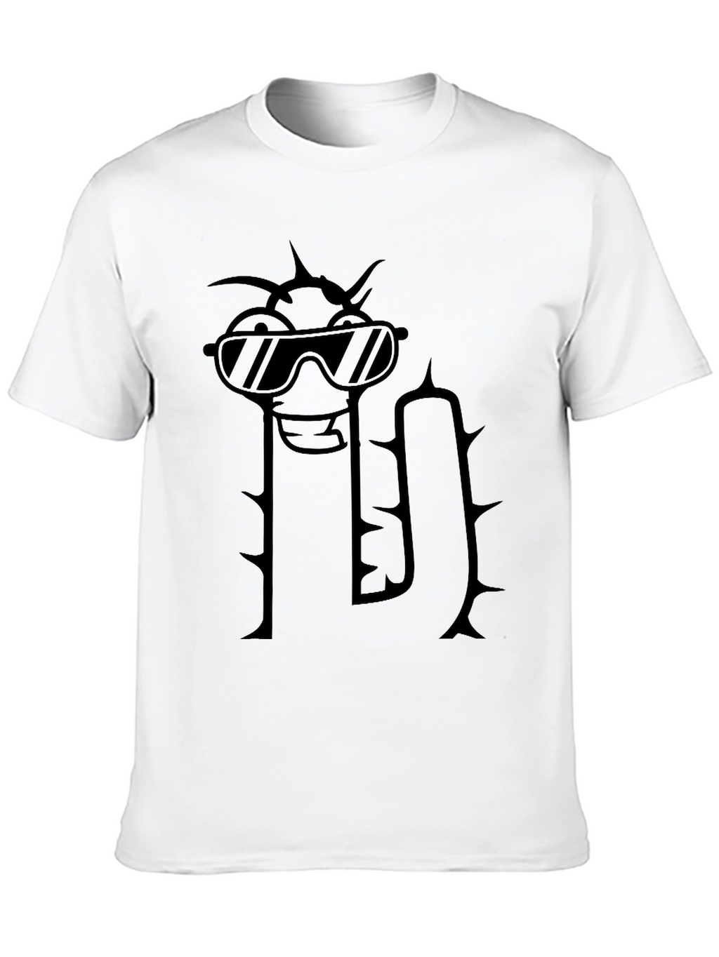 Cool Cactus Graphic Tee - Black Cotton T-Shirt