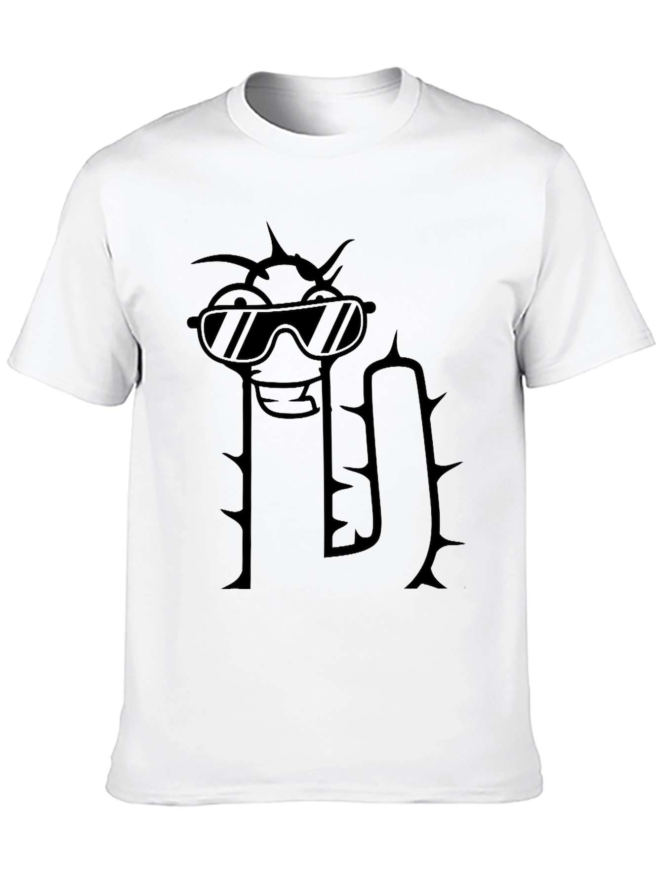 Cool Cactus Graphic Tee - Black Cotton T-Shirt