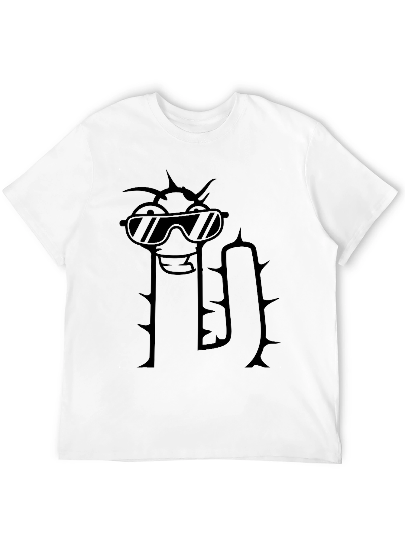 Cool Cactus Graphic Tee - Black Cotton T-Shirt