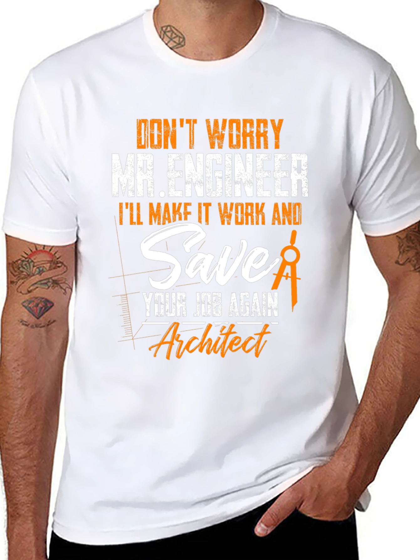 Engineer vs Architect Funny T-Shirt