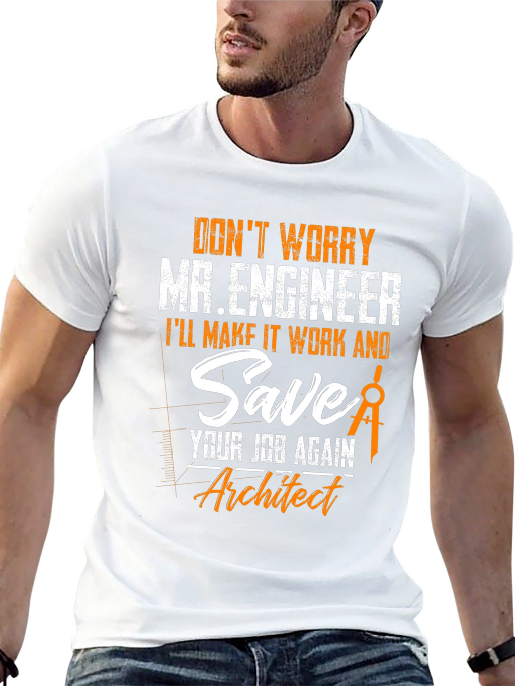 Engineer vs Architect Funny T-Shirt