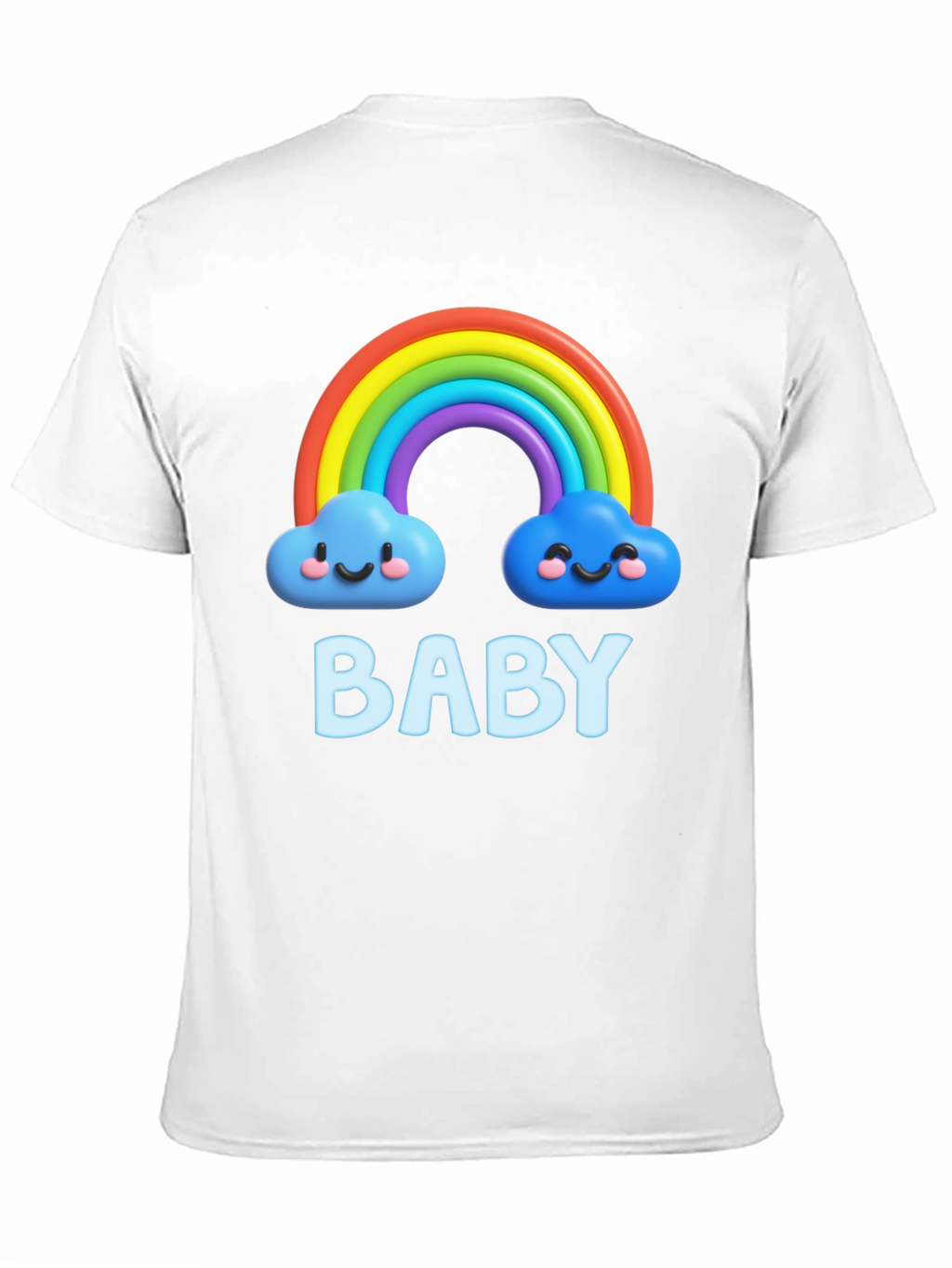 Cute Baby Rainbow Clouds Black T-Shirt
