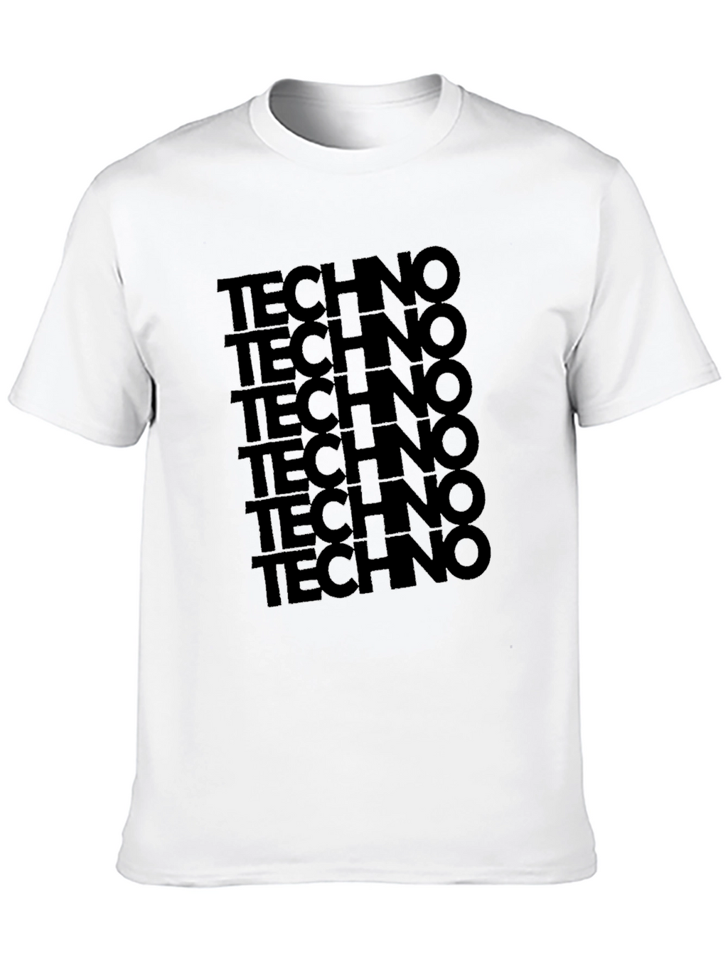 Techno T-Shirt: Bold Stacked Design