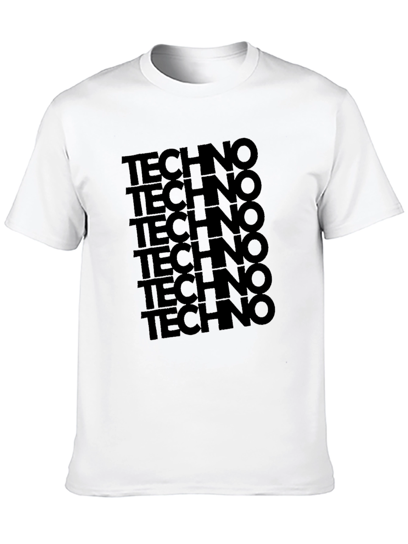 Techno T-Shirt: Bold Stacked Design