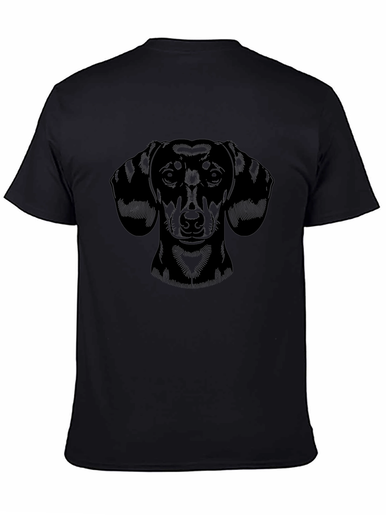 Dachshund Dog Graphic Print Mens Black T-Shirt