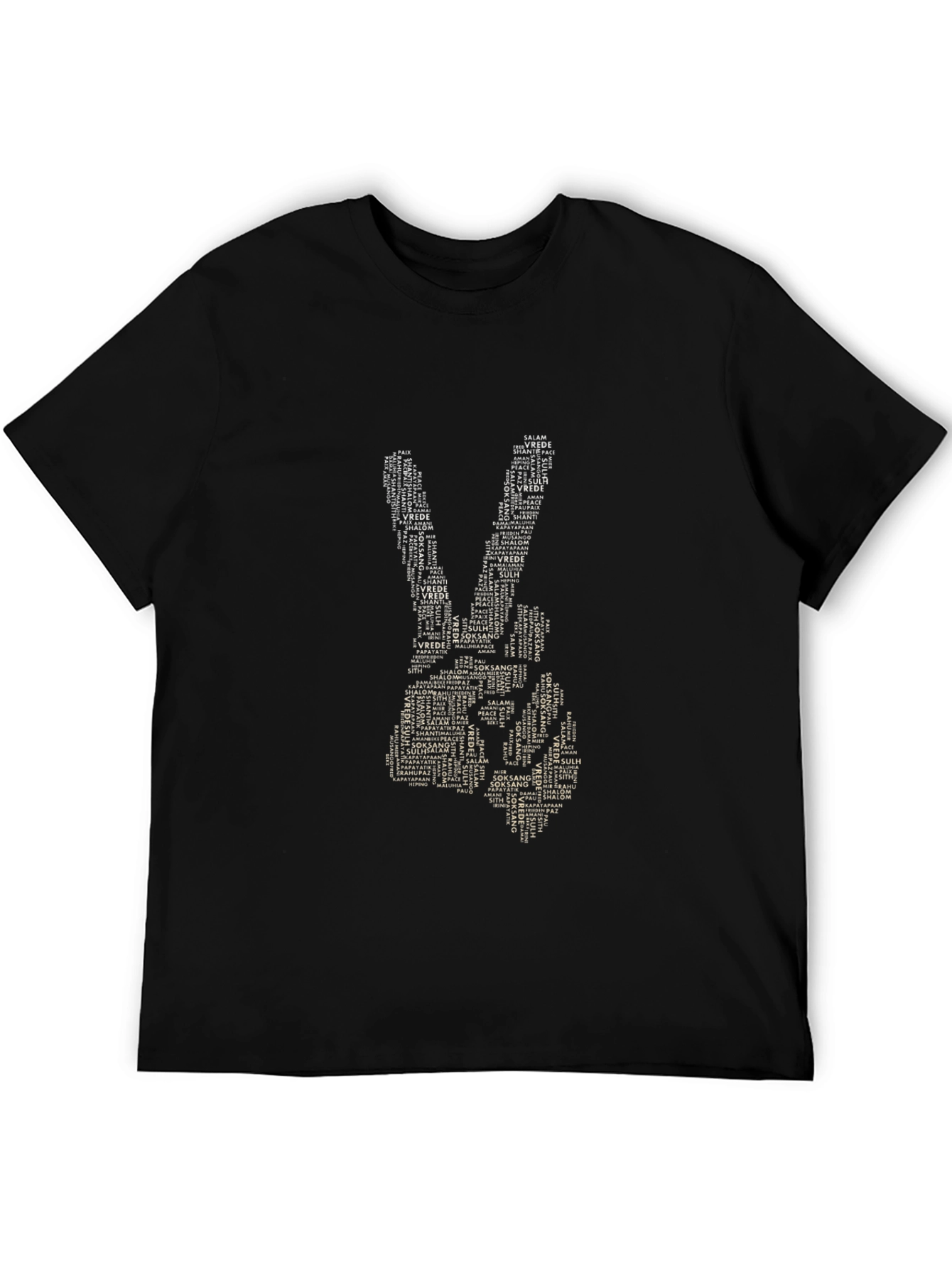 Peace Hand T-Shirt - Word Art Graphic Tee