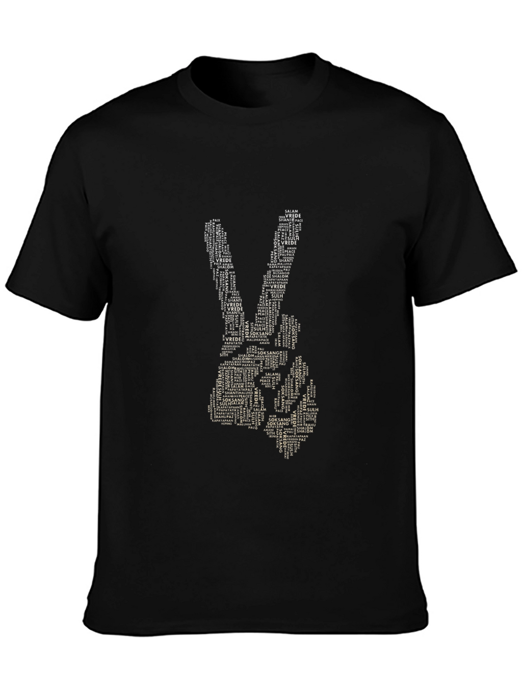 Peace Hand T-Shirt - Word Art Graphic Tee