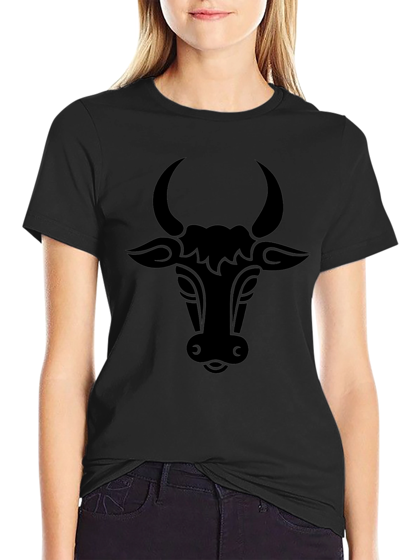 Black Bull Head Graphic T-Shirt