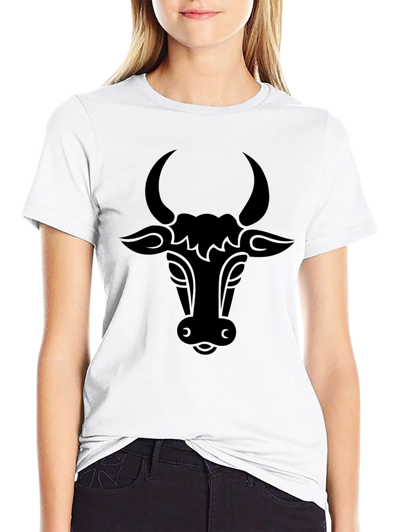 Black Bull Head Graphic T-Shirt