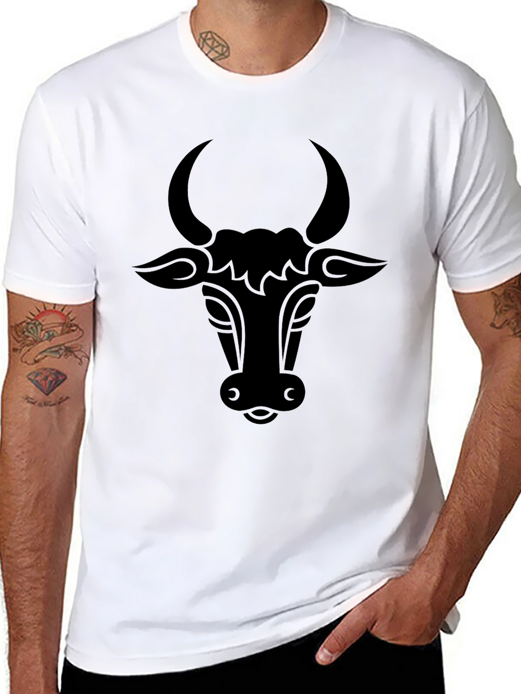 Black Bull Head Graphic T-Shirt