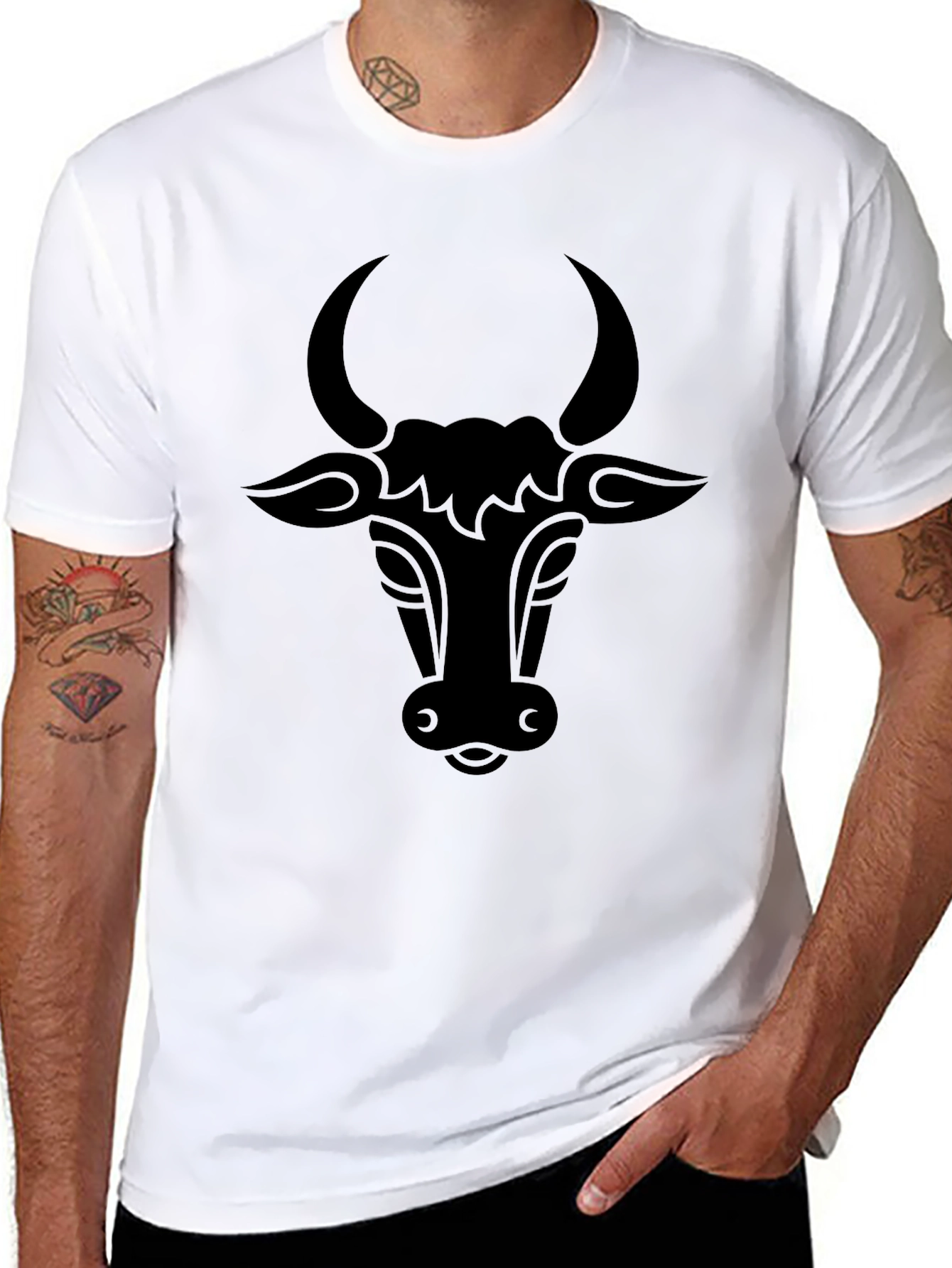 Black Bull Head Graphic T-Shirt