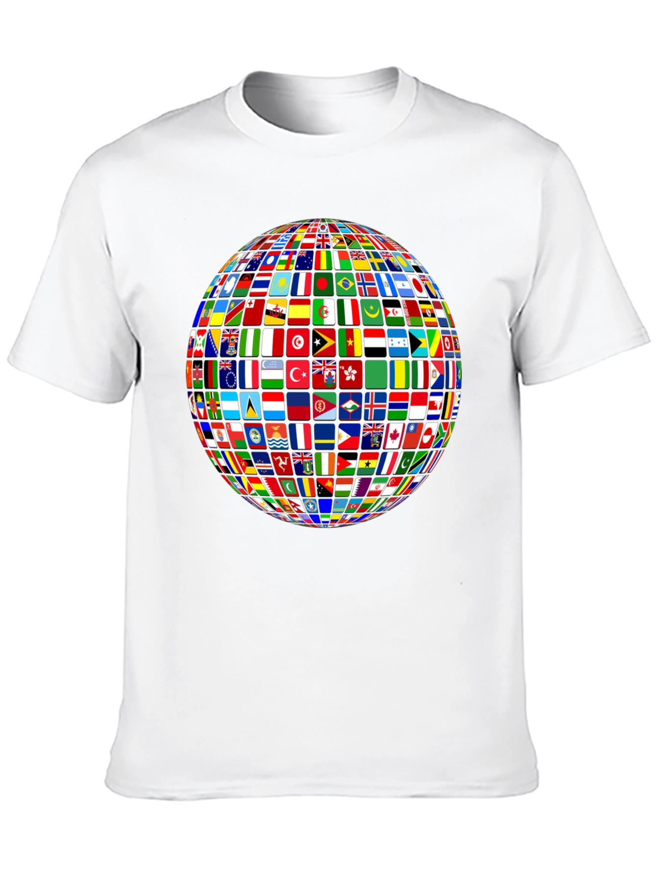 Flags of All Nations Globe Graphic Tee - Black