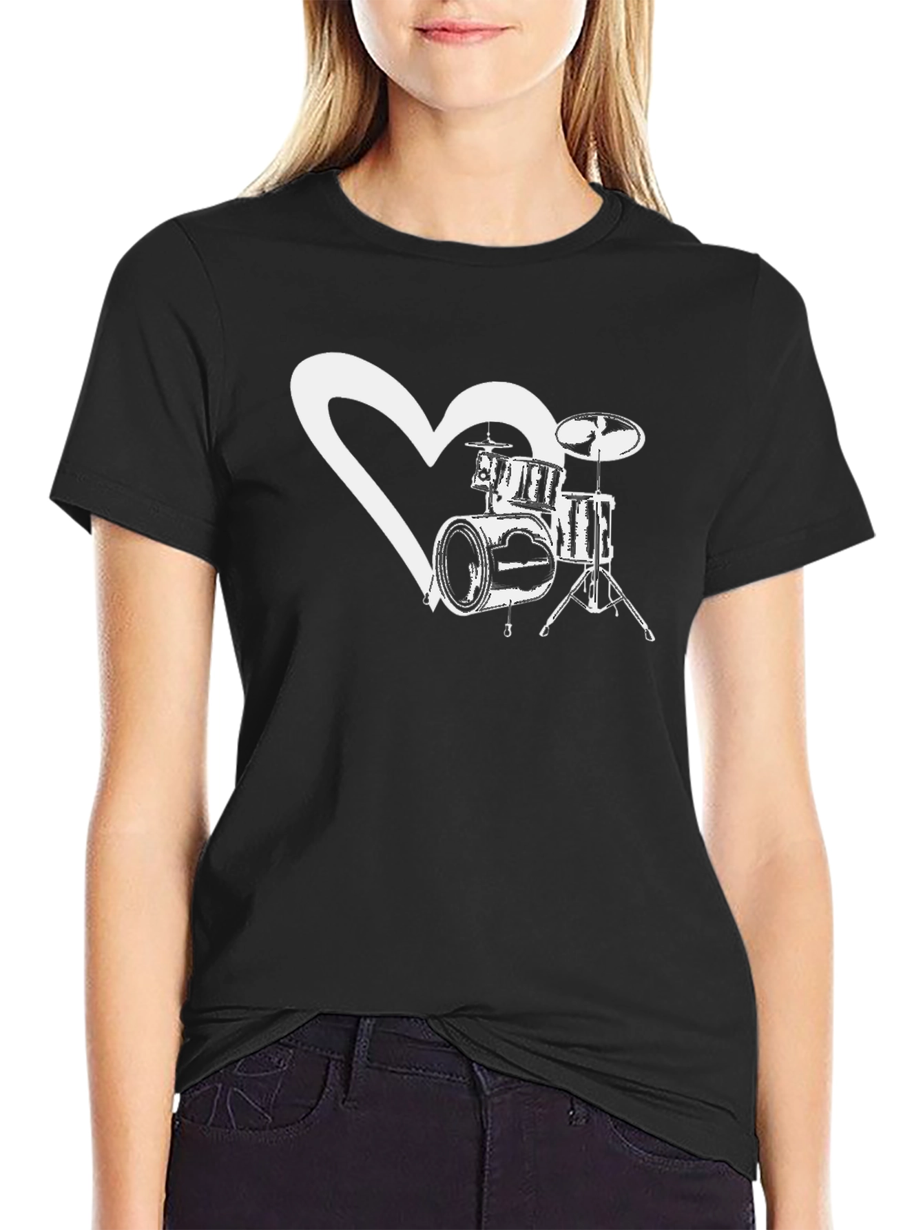 Drum Heart T-Shirt - Music Lover Tee