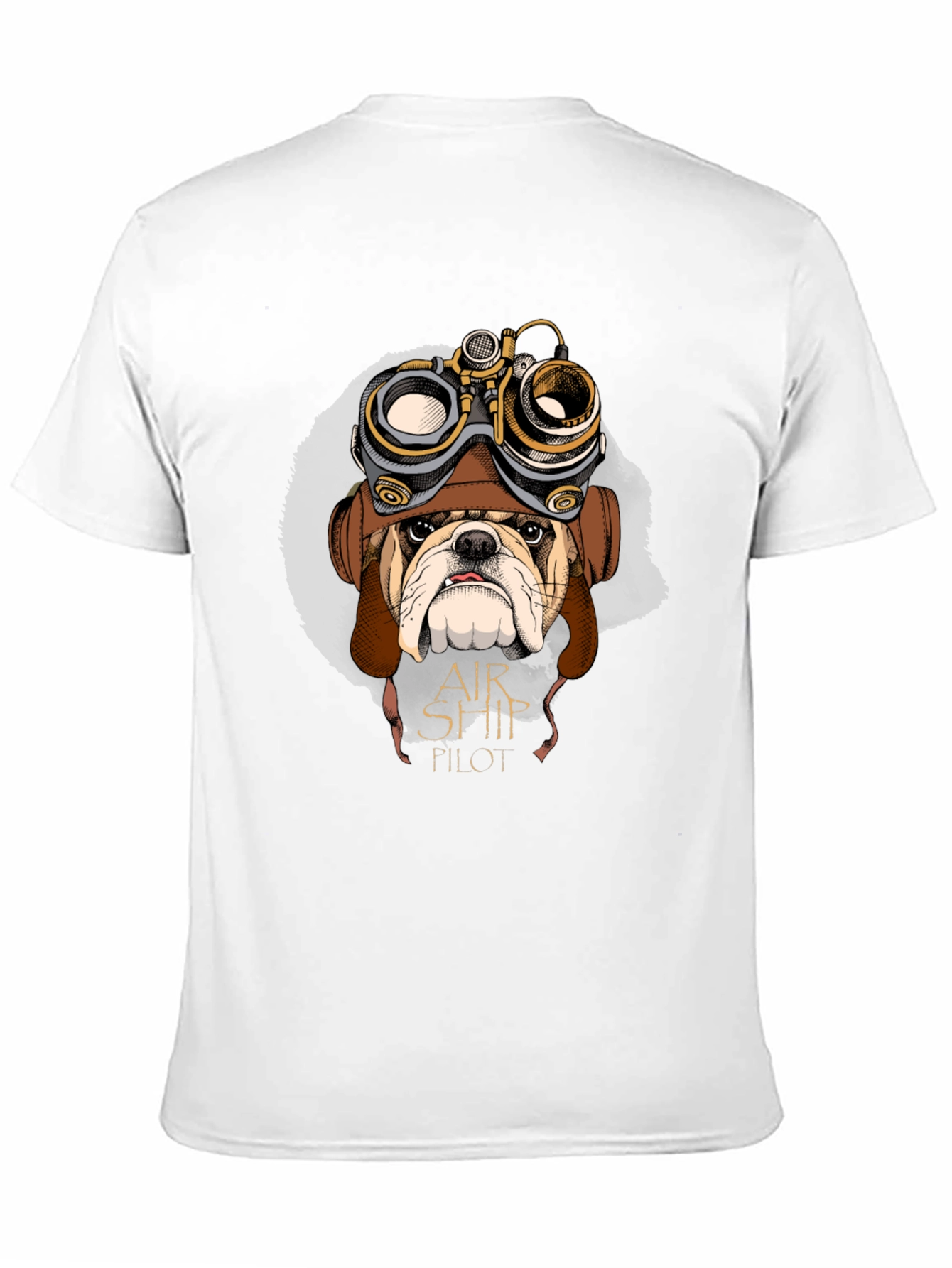 Airship Pilot Bulldog Graphic Tee - Black Cotton