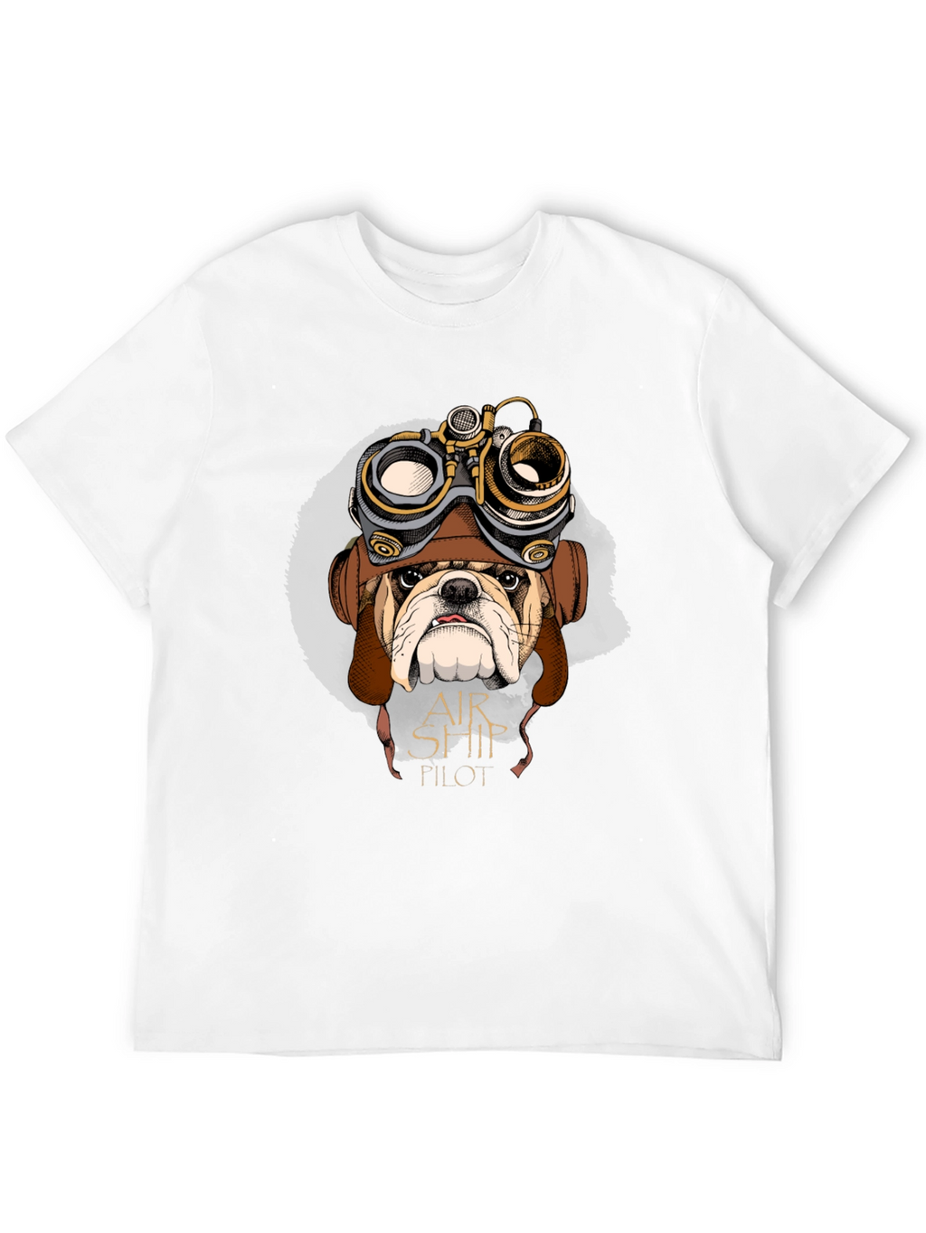 Airship Pilot Bulldog Graphic Tee - Black Cotton