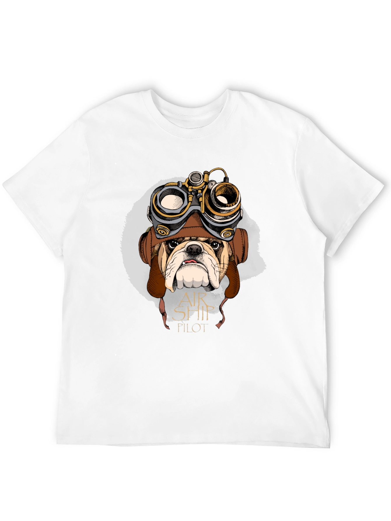 Airship Pilot Bulldog Graphic Tee - Black Cotton