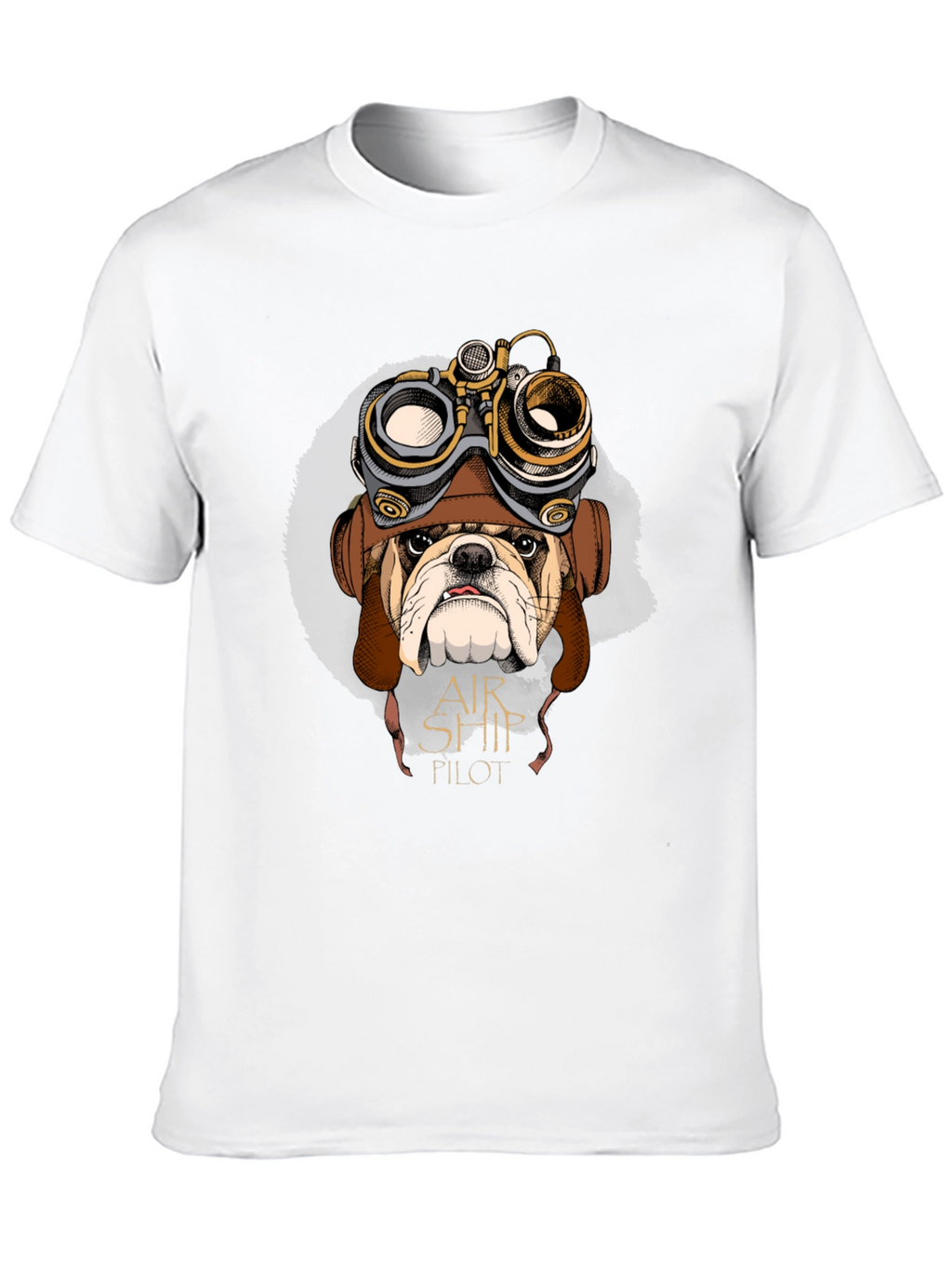 Airship Pilot Bulldog Graphic Tee - Black Cotton