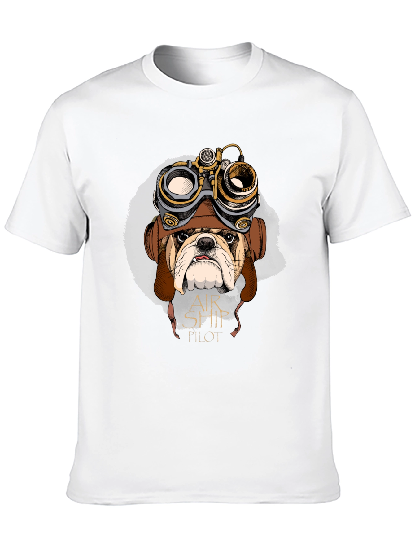 Airship Pilot Bulldog Graphic Tee - Black Cotton