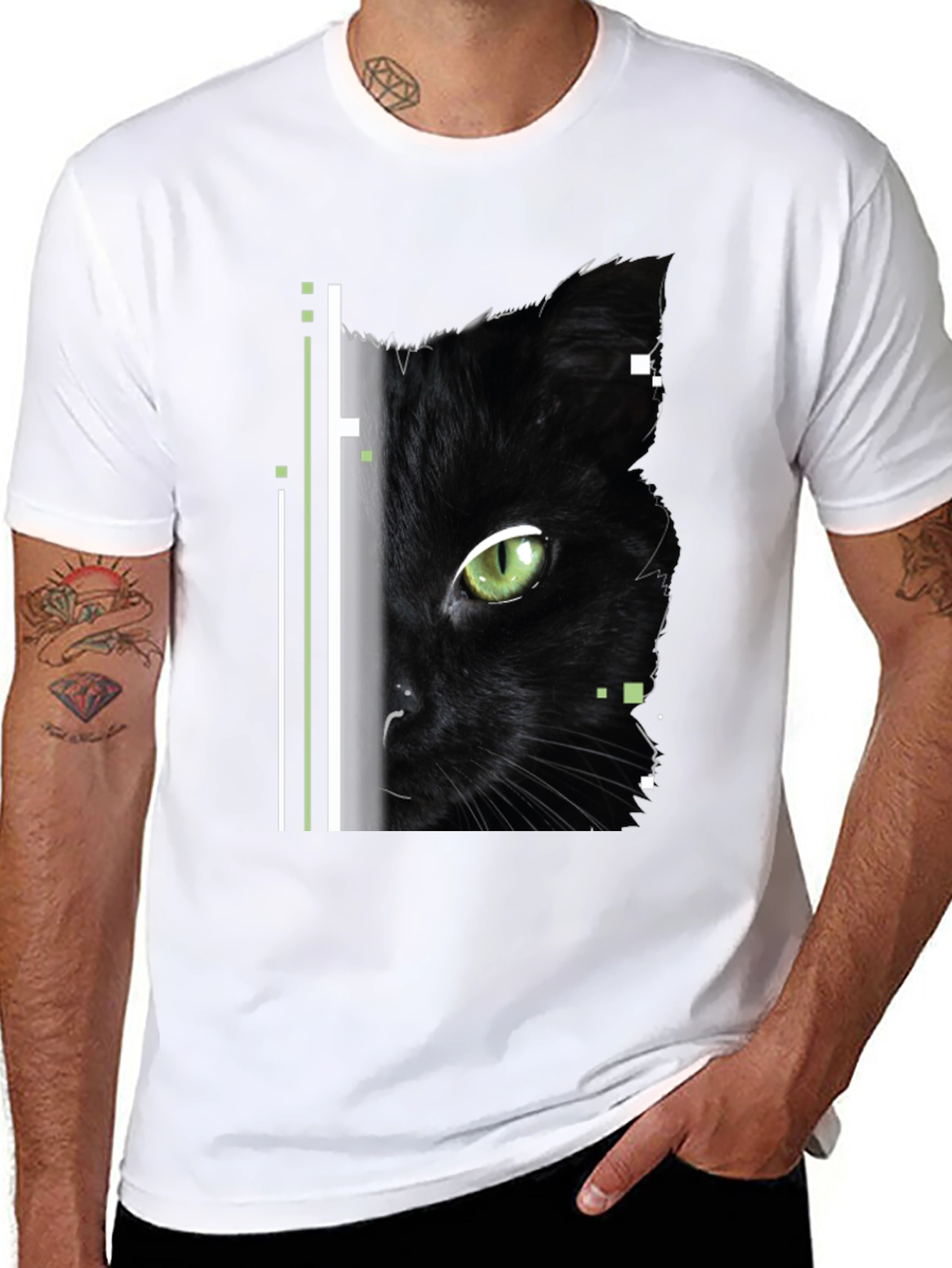 Black Cat Graphic Tee - Modern Style