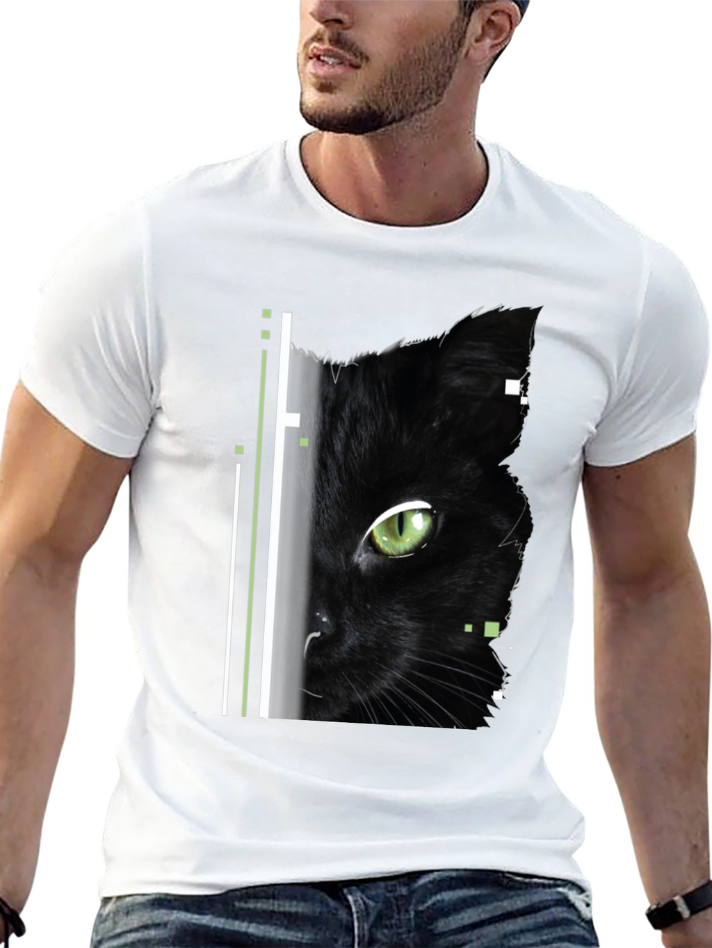 Black Cat Graphic Tee - Modern Style
