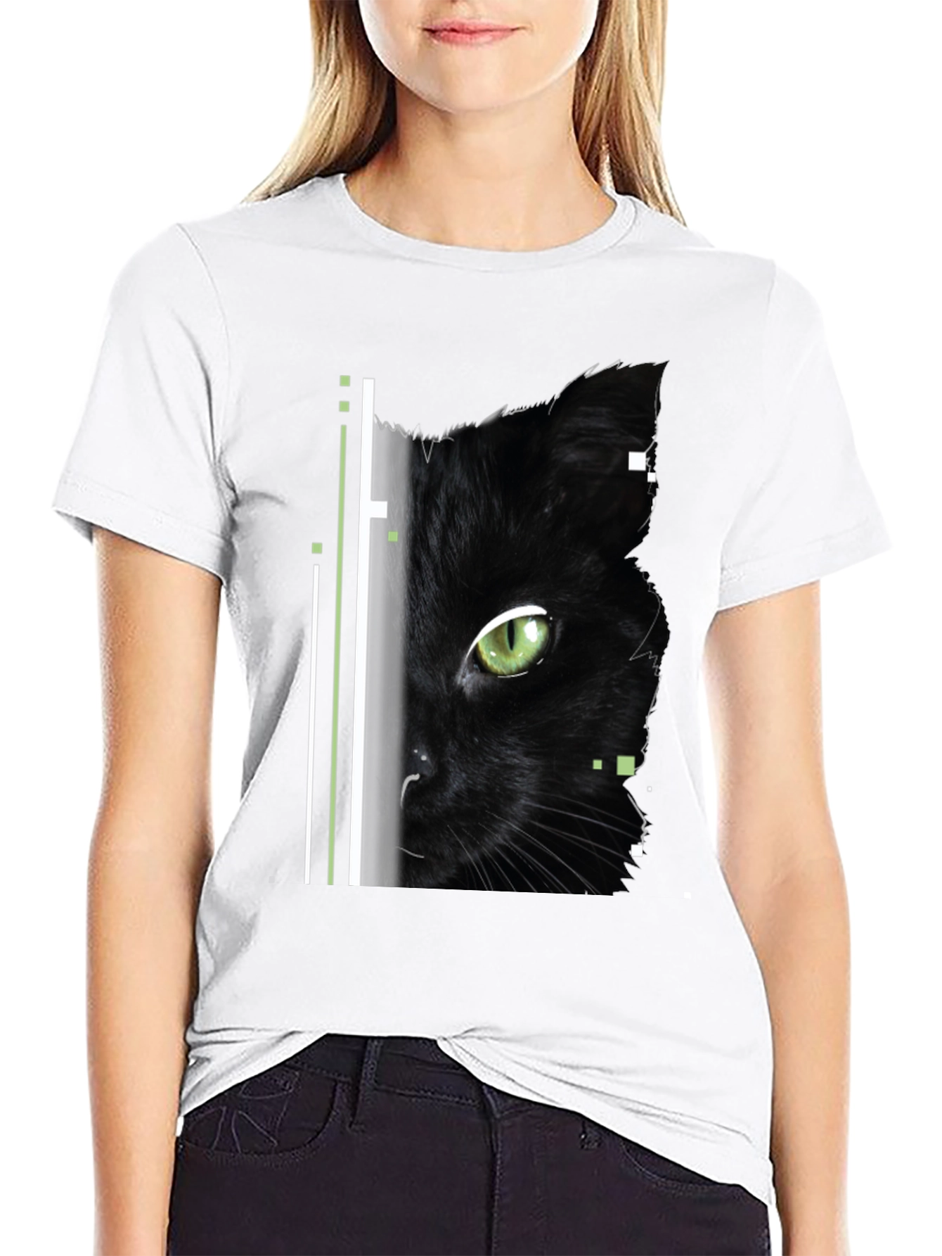 Black Cat Graphic Tee - Modern Style