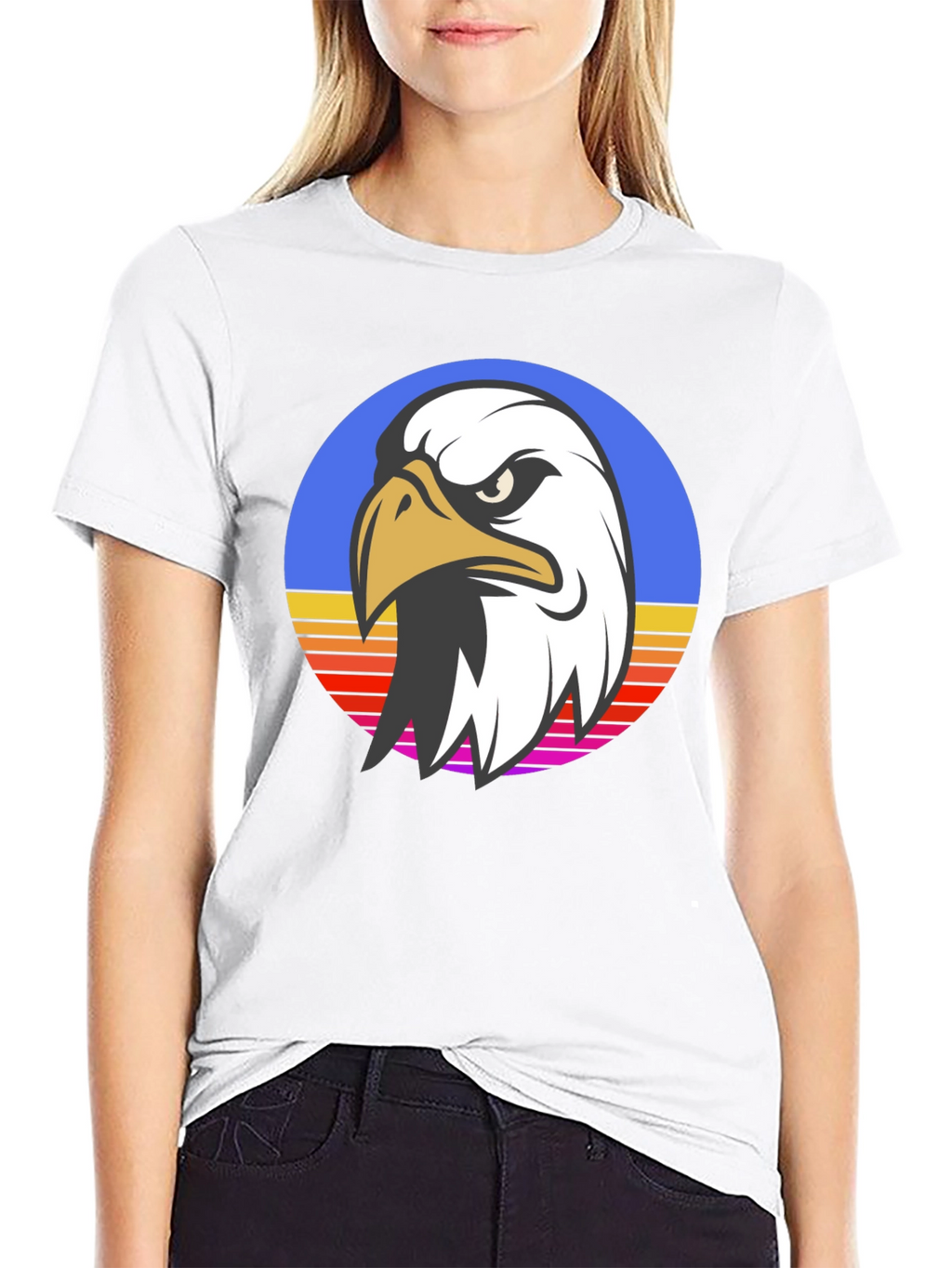 Retro Eagle Graphic Black T-Shirt