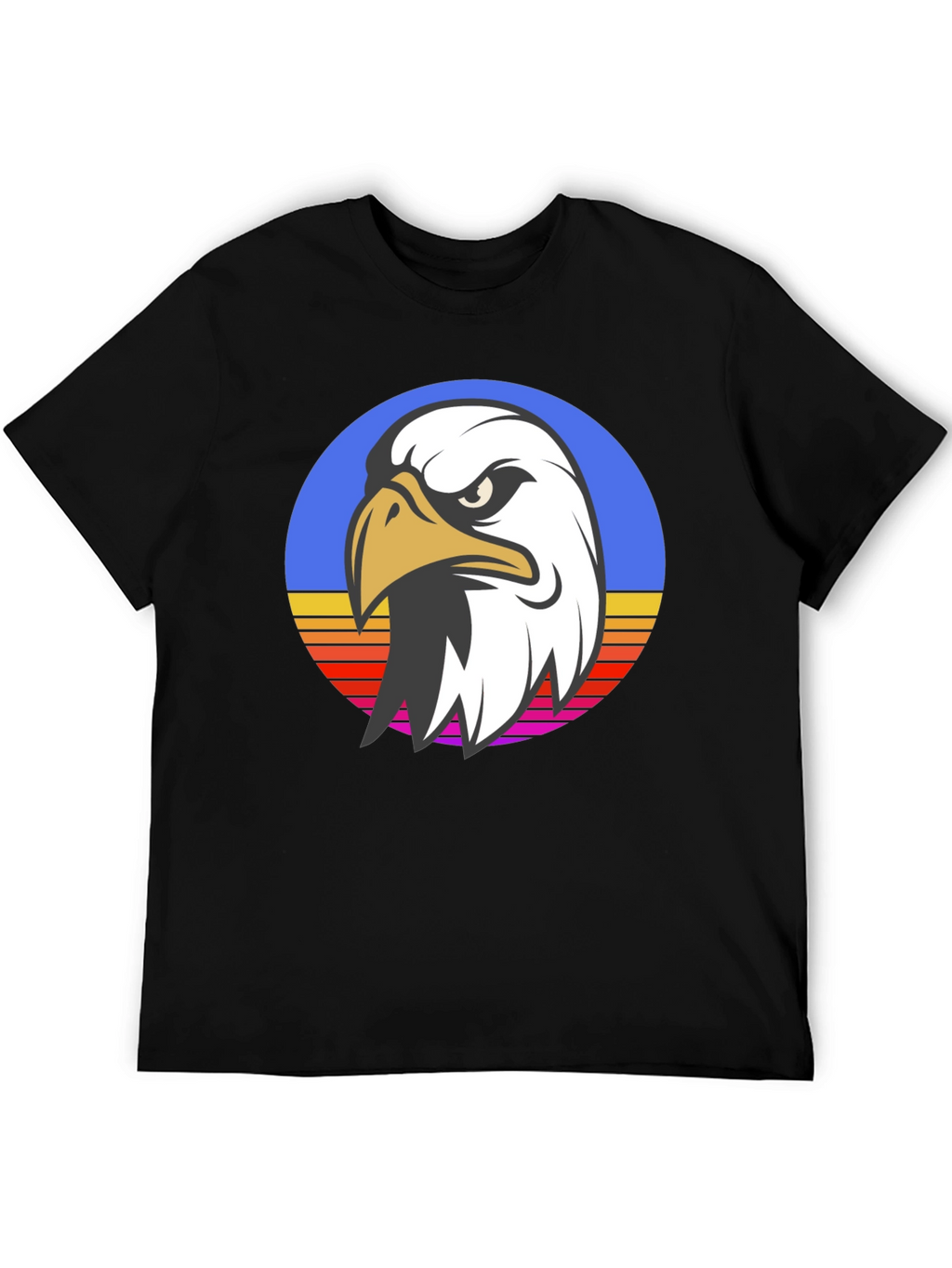Retro Eagle Graphic Black T-Shirt