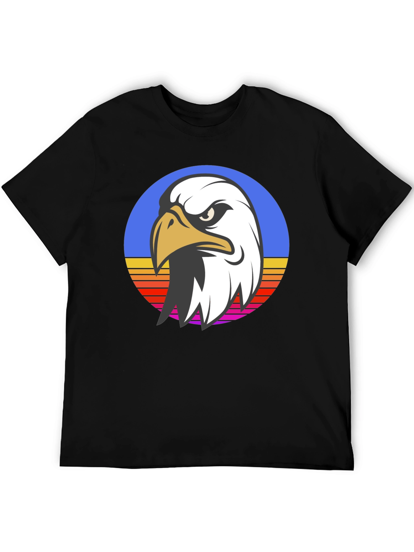 Retro Eagle Graphic Black T-Shirt