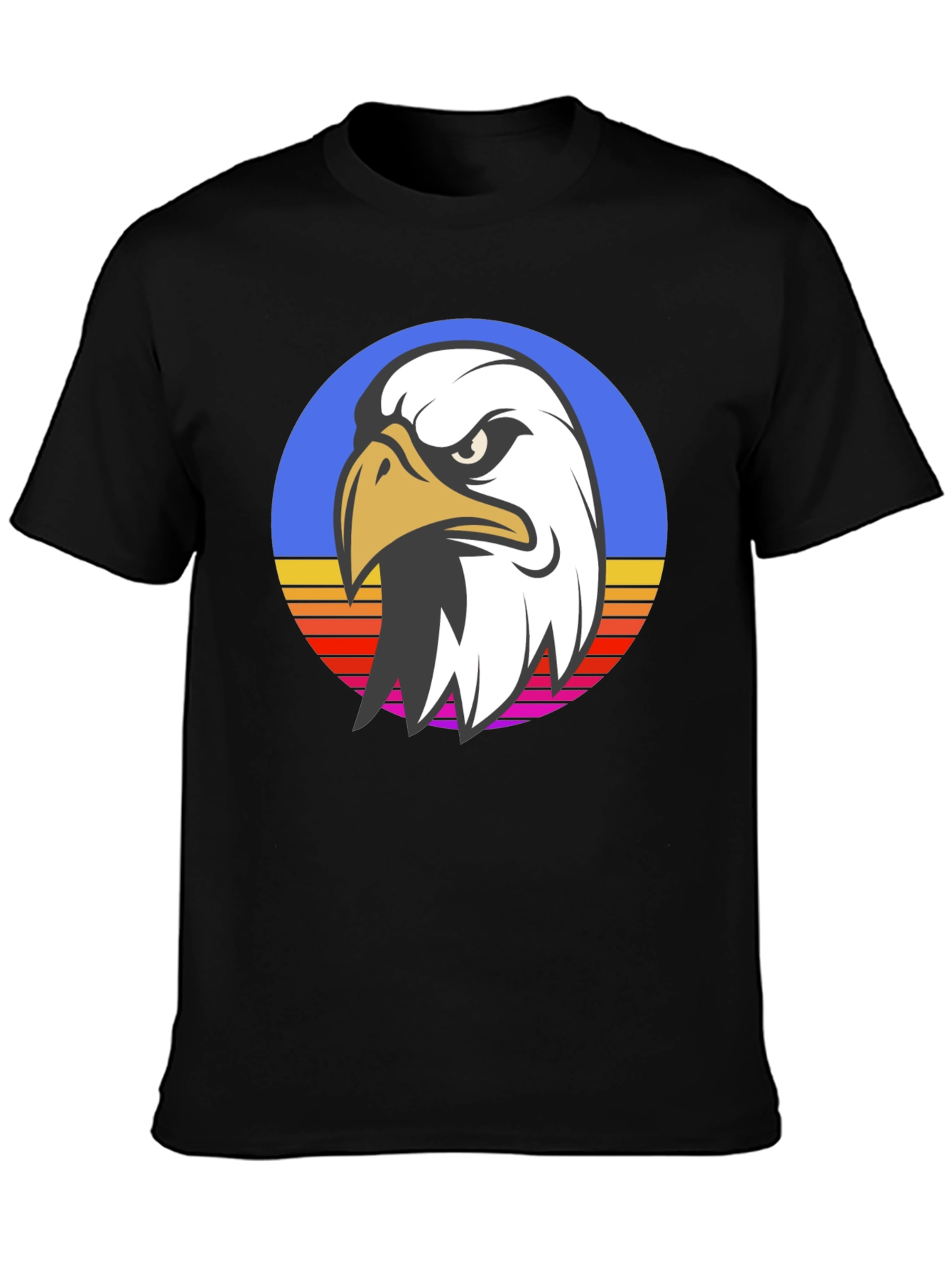 Retro Eagle Graphic Black T-Shirt