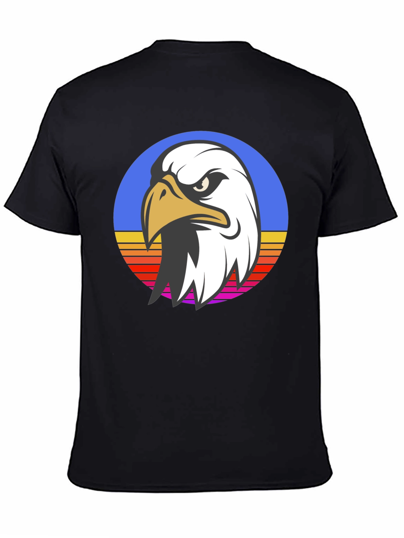 Retro Eagle Graphic Black T-Shirt