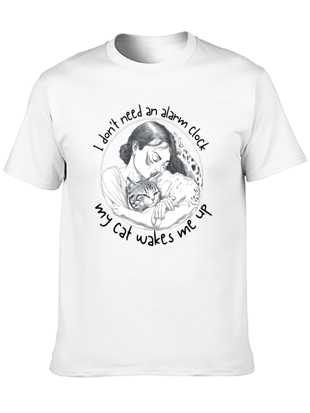 Cat Lovers Tee: I Dont Need an Alarm Clock