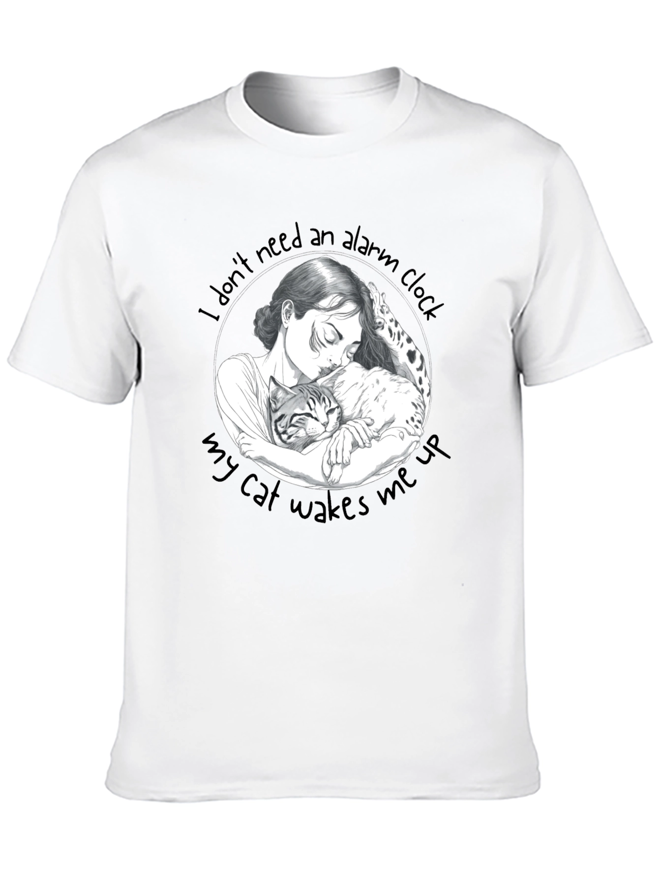 Cat Lovers Tee: I Dont Need an Alarm Clock